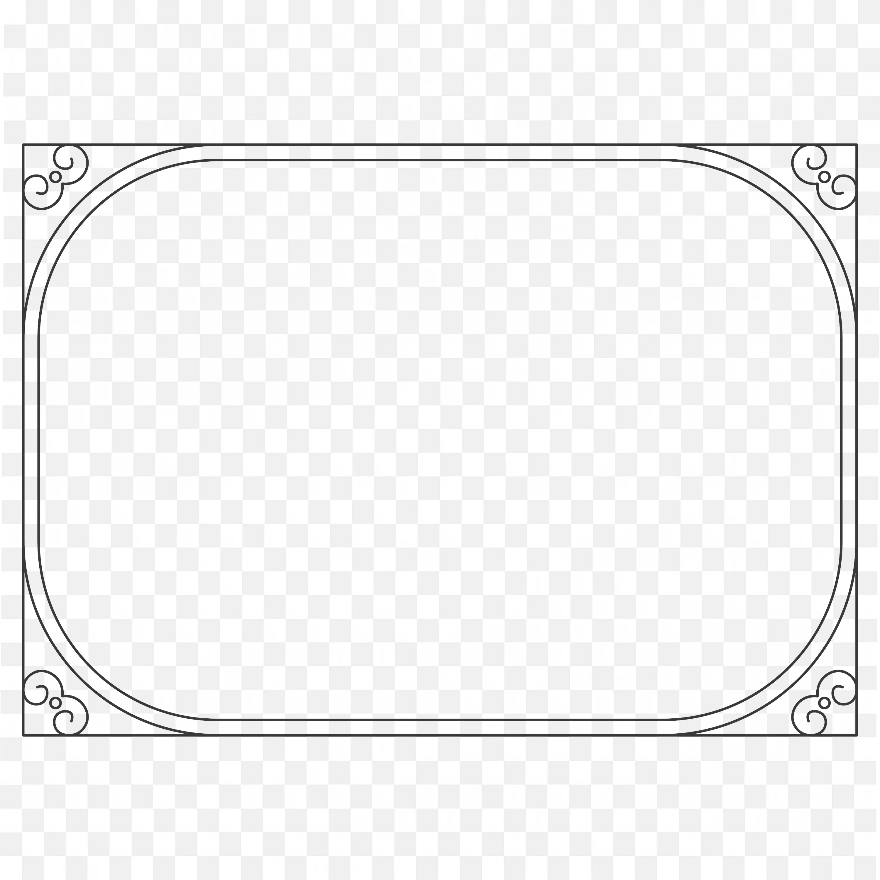 Elegant Rounded Frame Ornamental Swirl Decorative Border