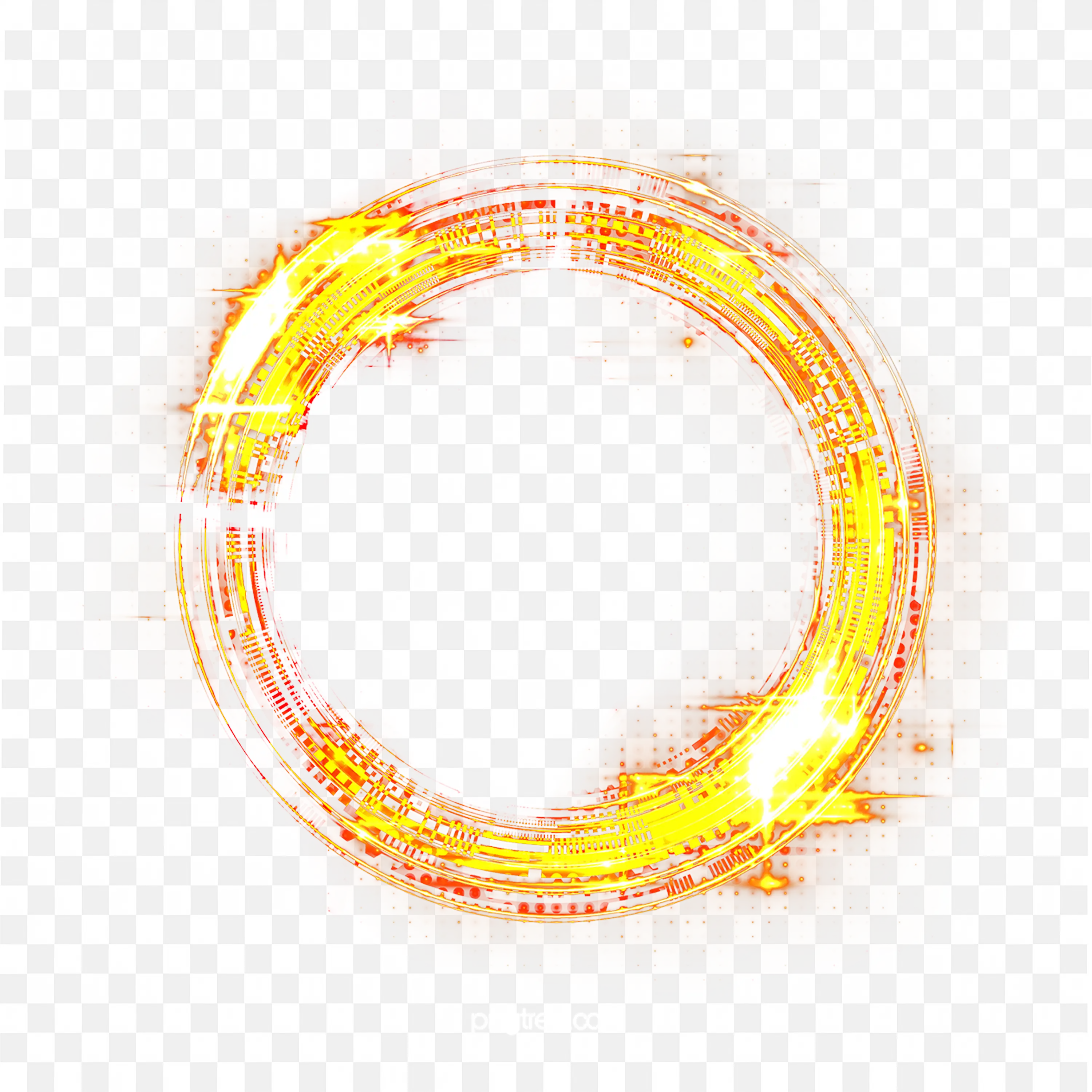 Fiery Circle Ring Frame Glowing Hot Flame Energy Border