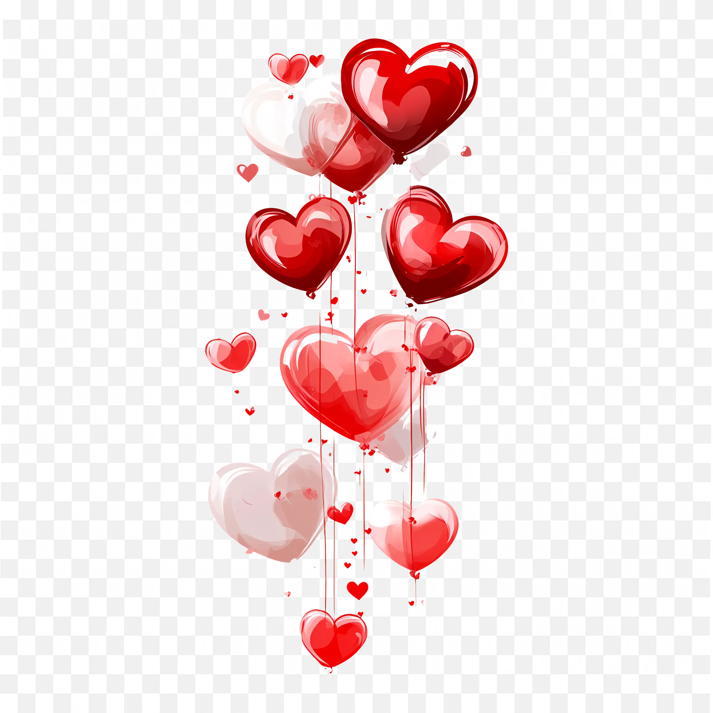 Floating Red Hearts Romantic Love Theme Border Frame