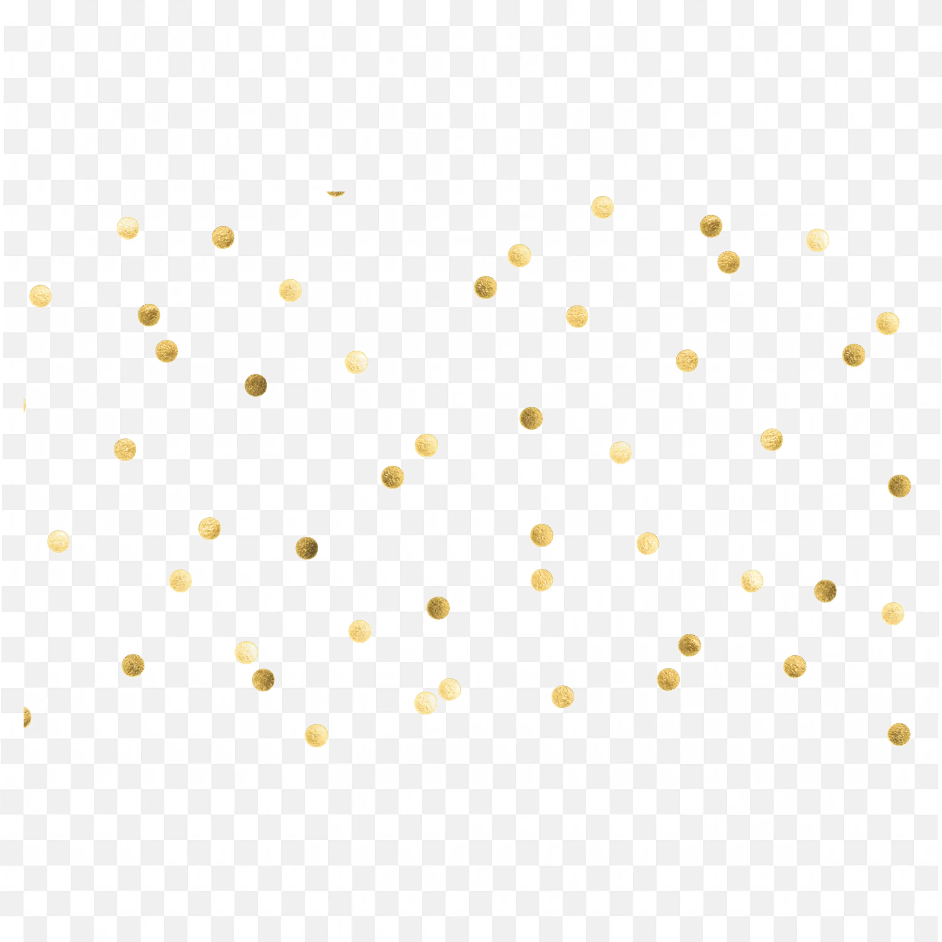 Gold Confetti Dots Pattern Frame on White Background Art