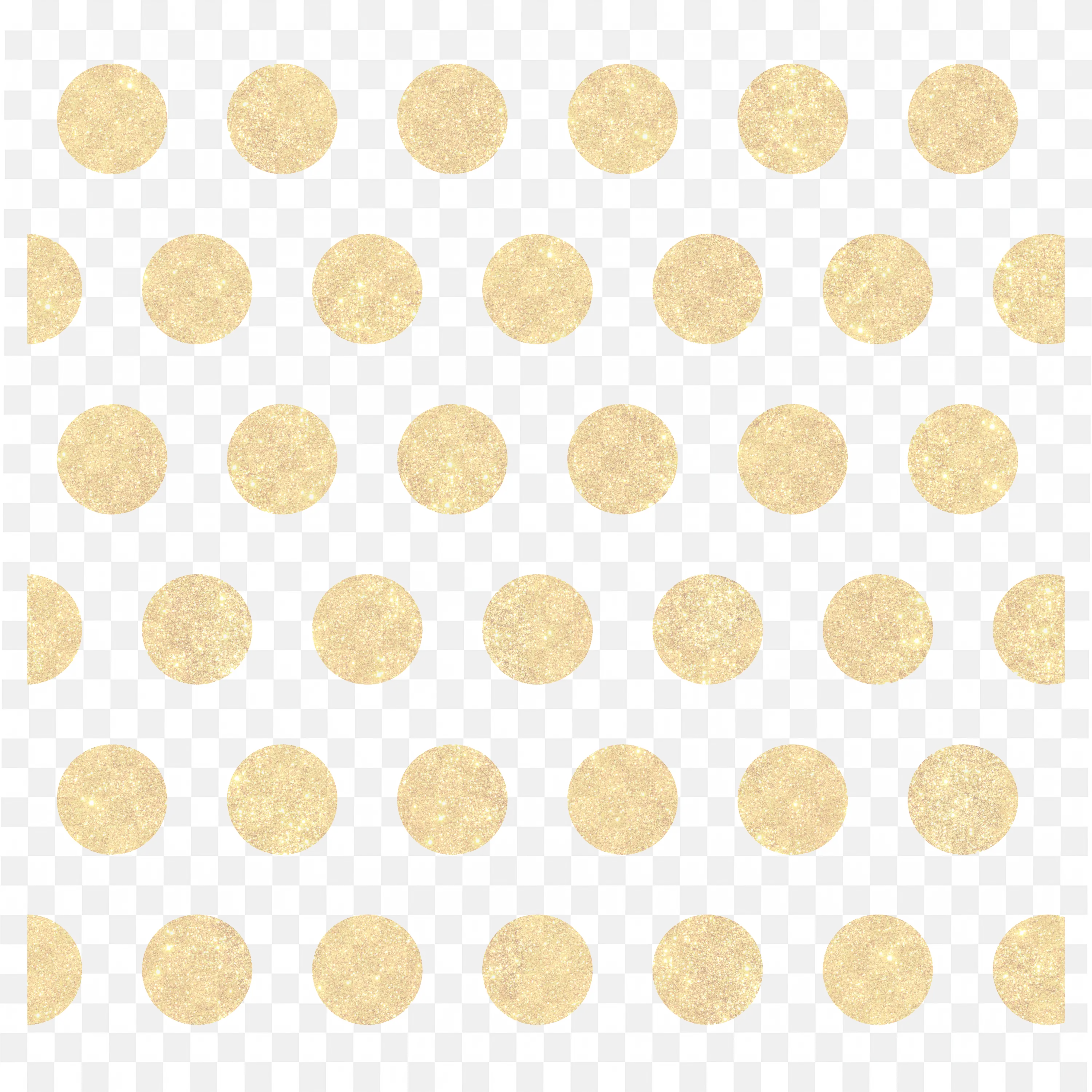Gold Polka Dot Pattern with White Background Frame Png