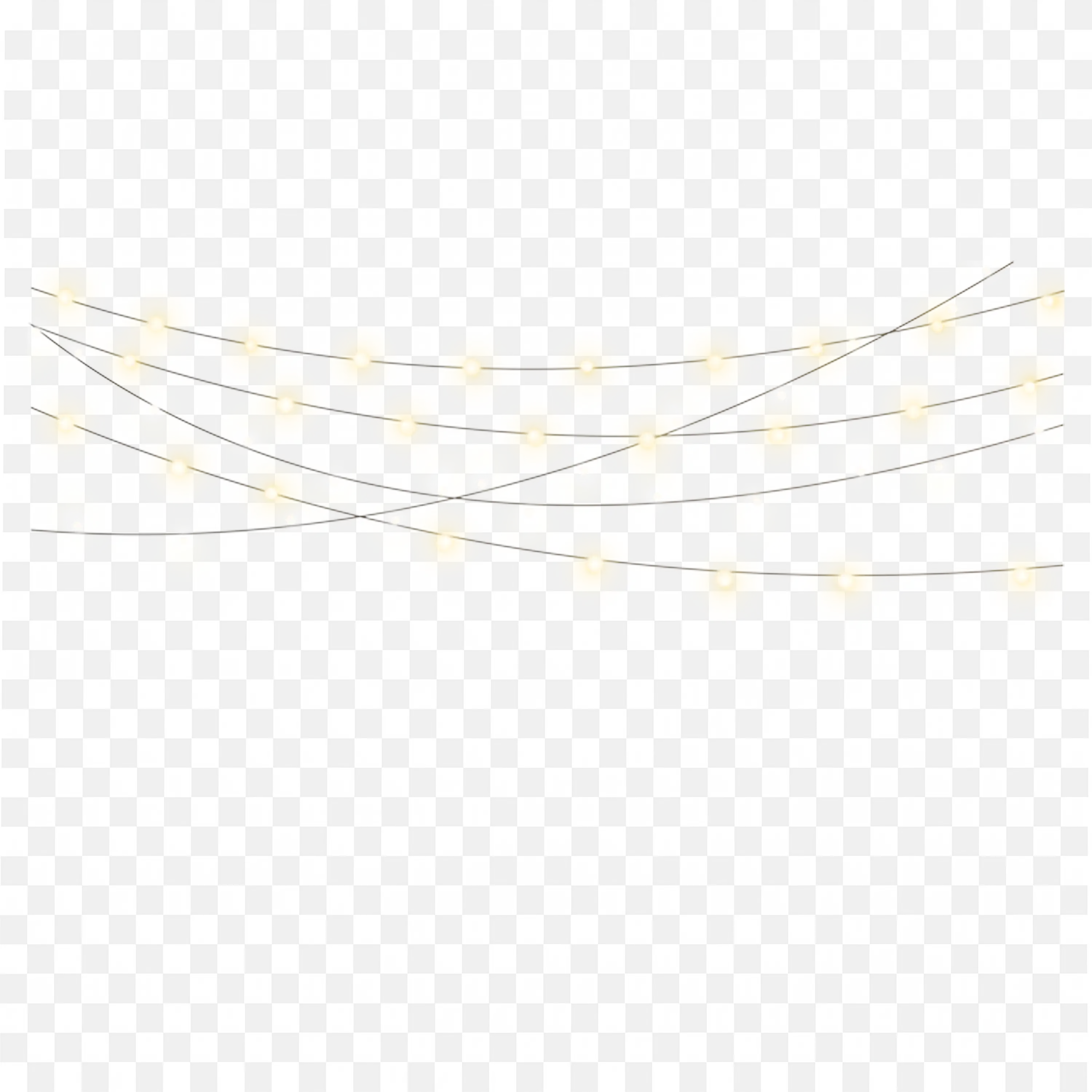 Golden Garland String Light Border Wedding Frame Design