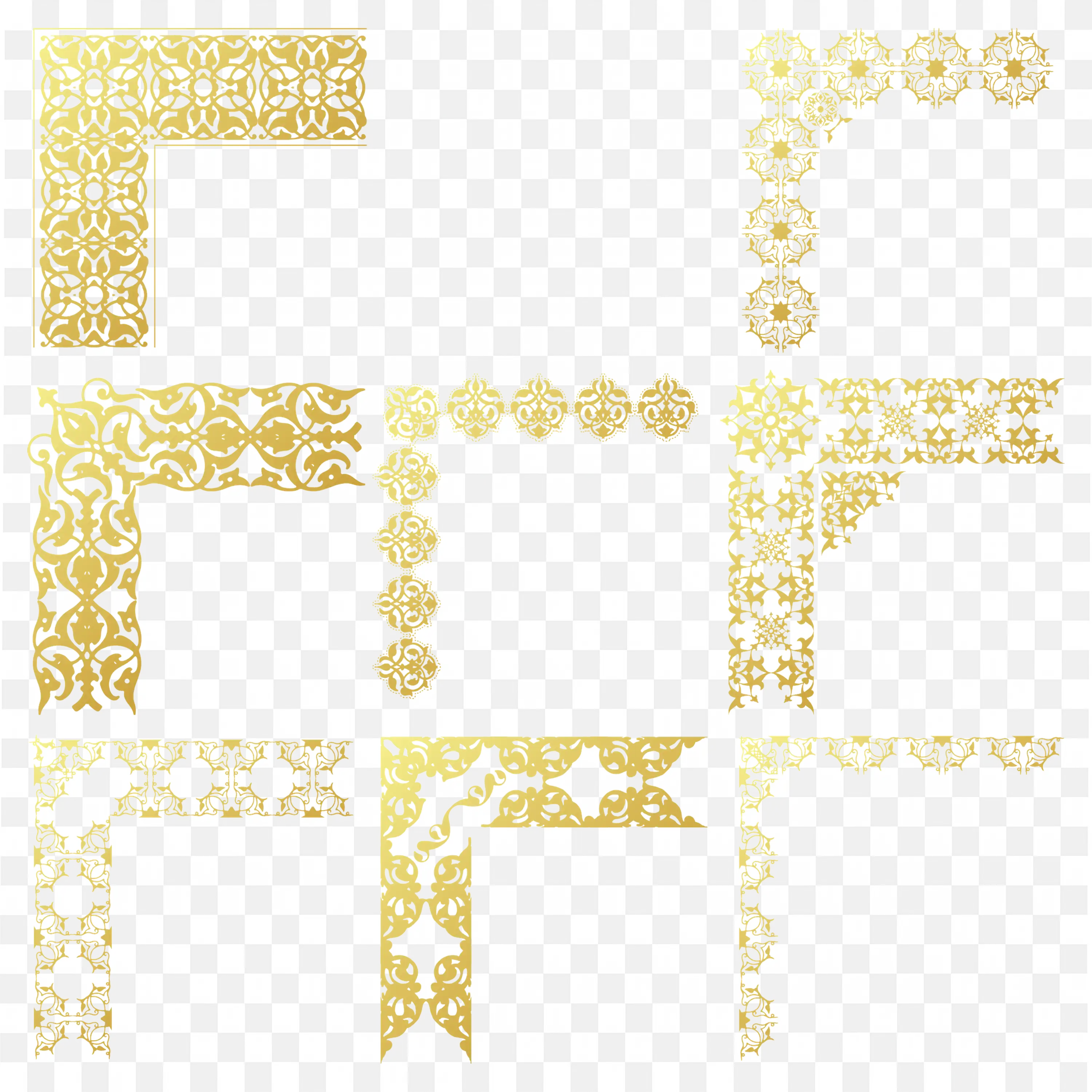 Golden Geometric Square Frame Collection for Decoration