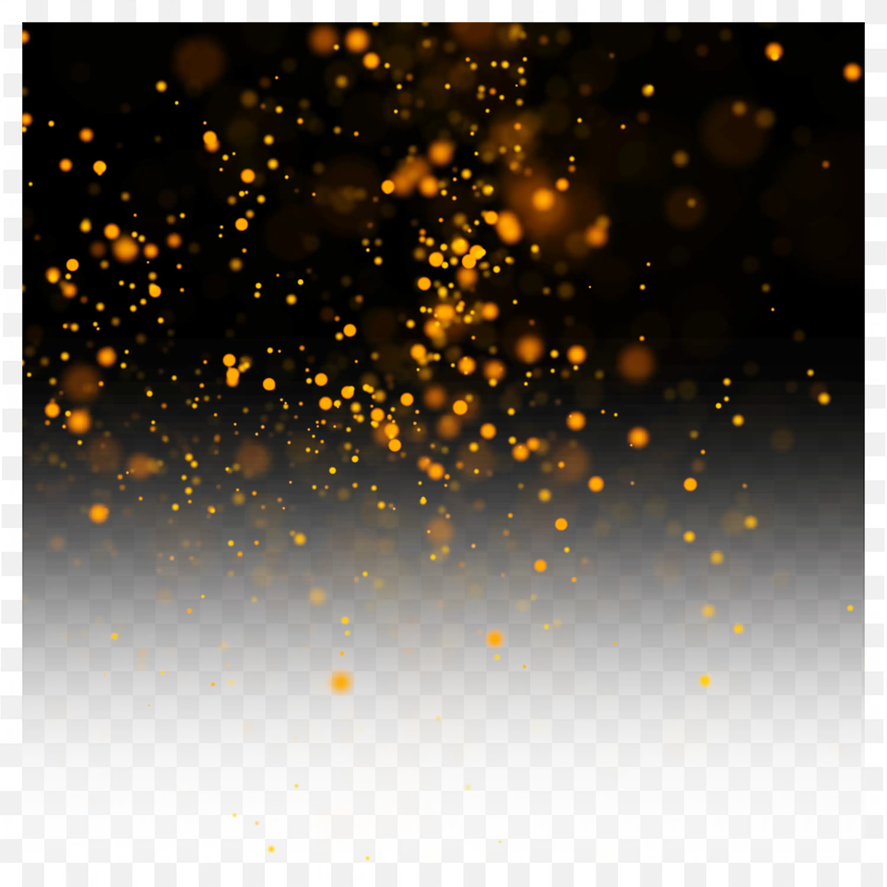 Golden Light Particle Rain Sparkle Magical Night Frame Png
