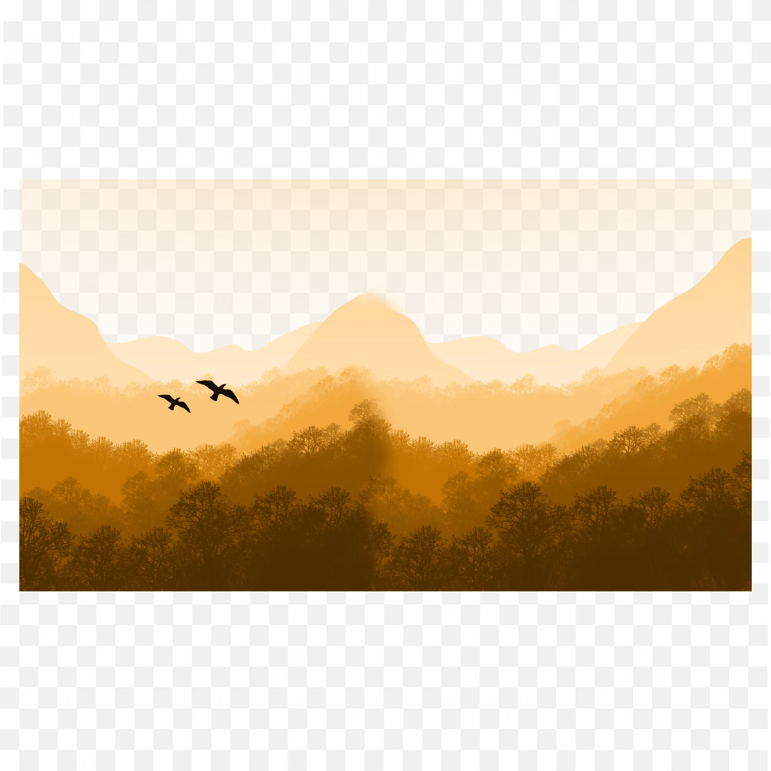 Golden Sunrise Landscape Desert Mountains Scenery Frame