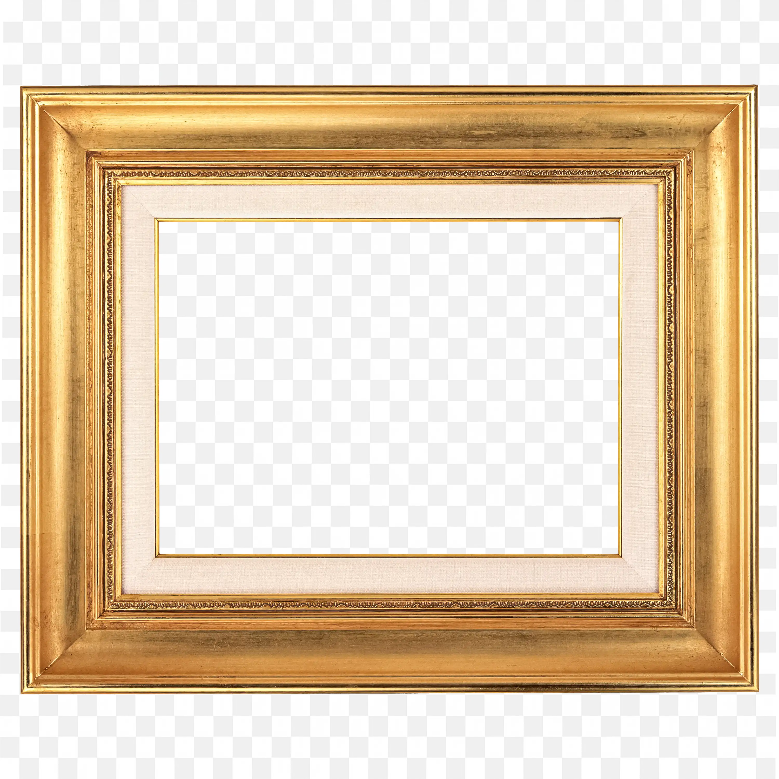 Golden Wood Textured Frame with Simple Clean Rectangular Shape
