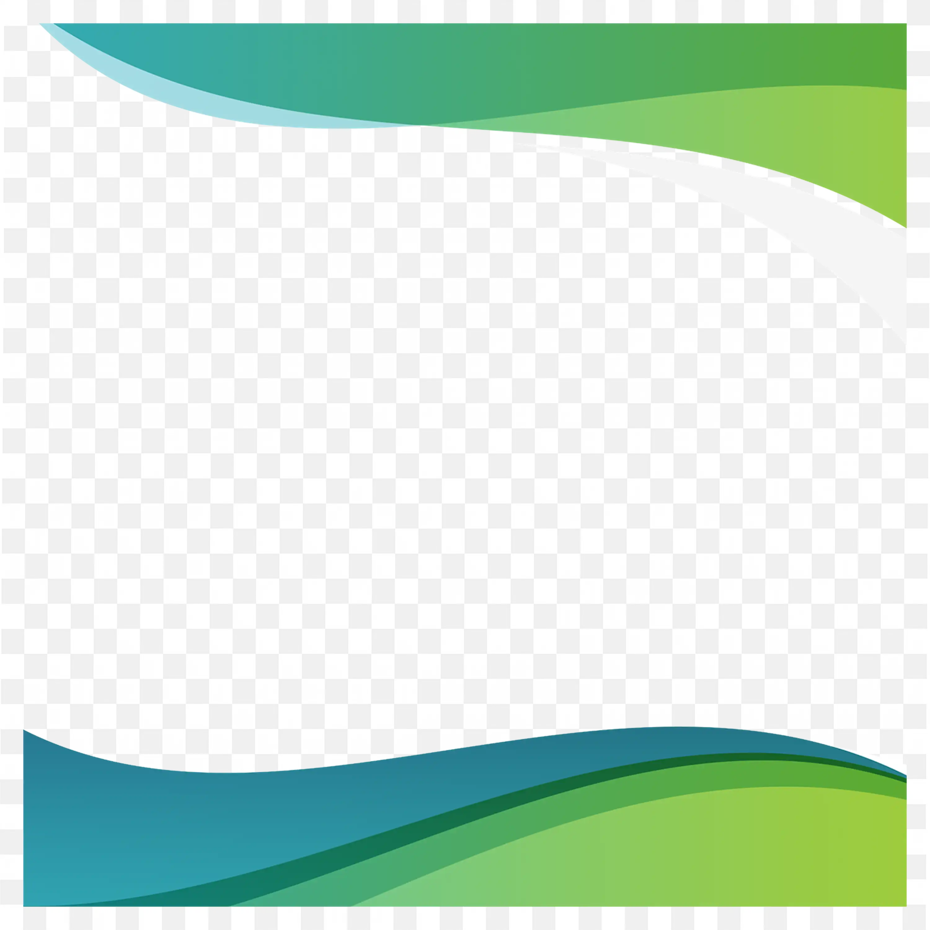 Green and Blue Wave Background Smooth Border Frame Png
