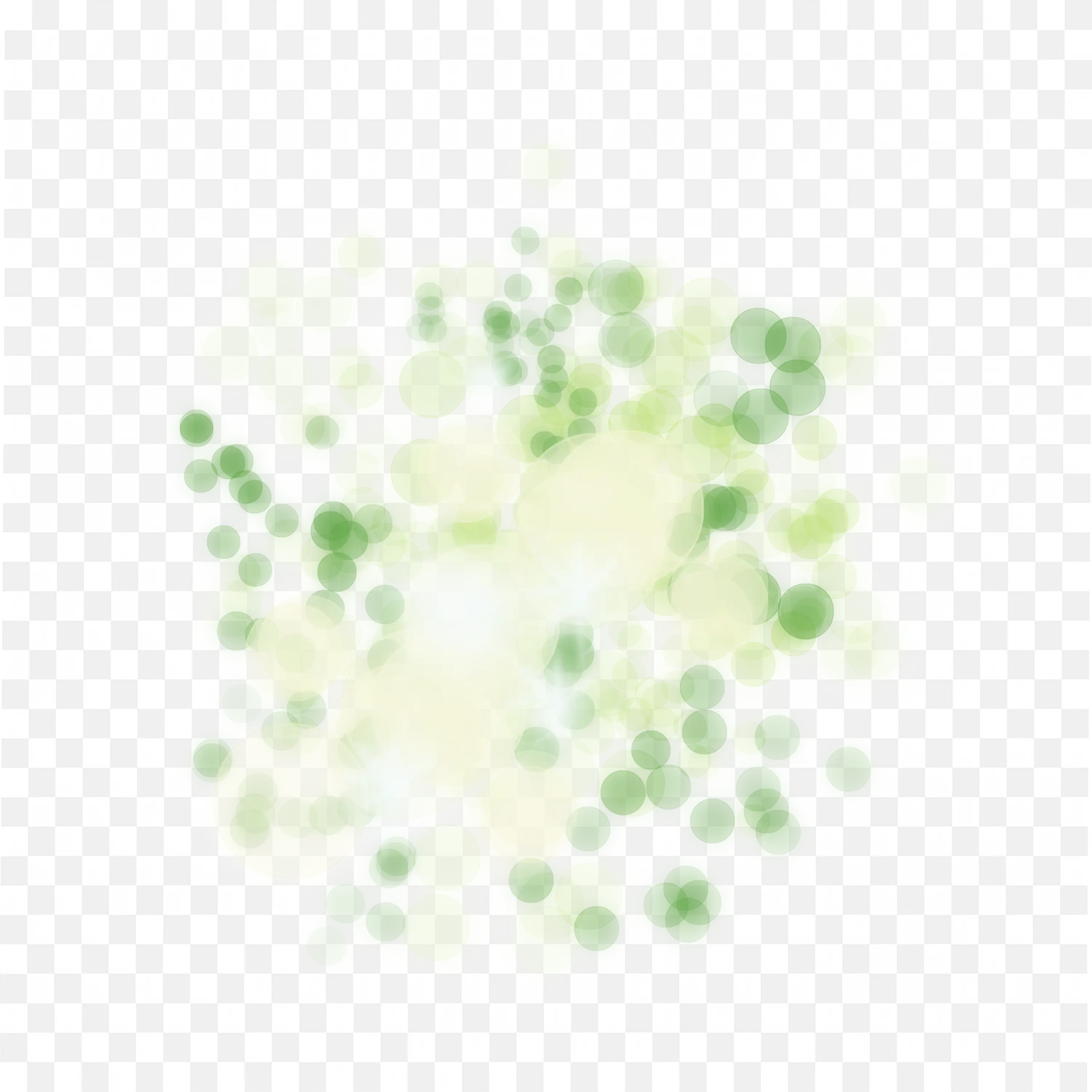 Green Bokeh Light Effect Abstract Circles on White Art