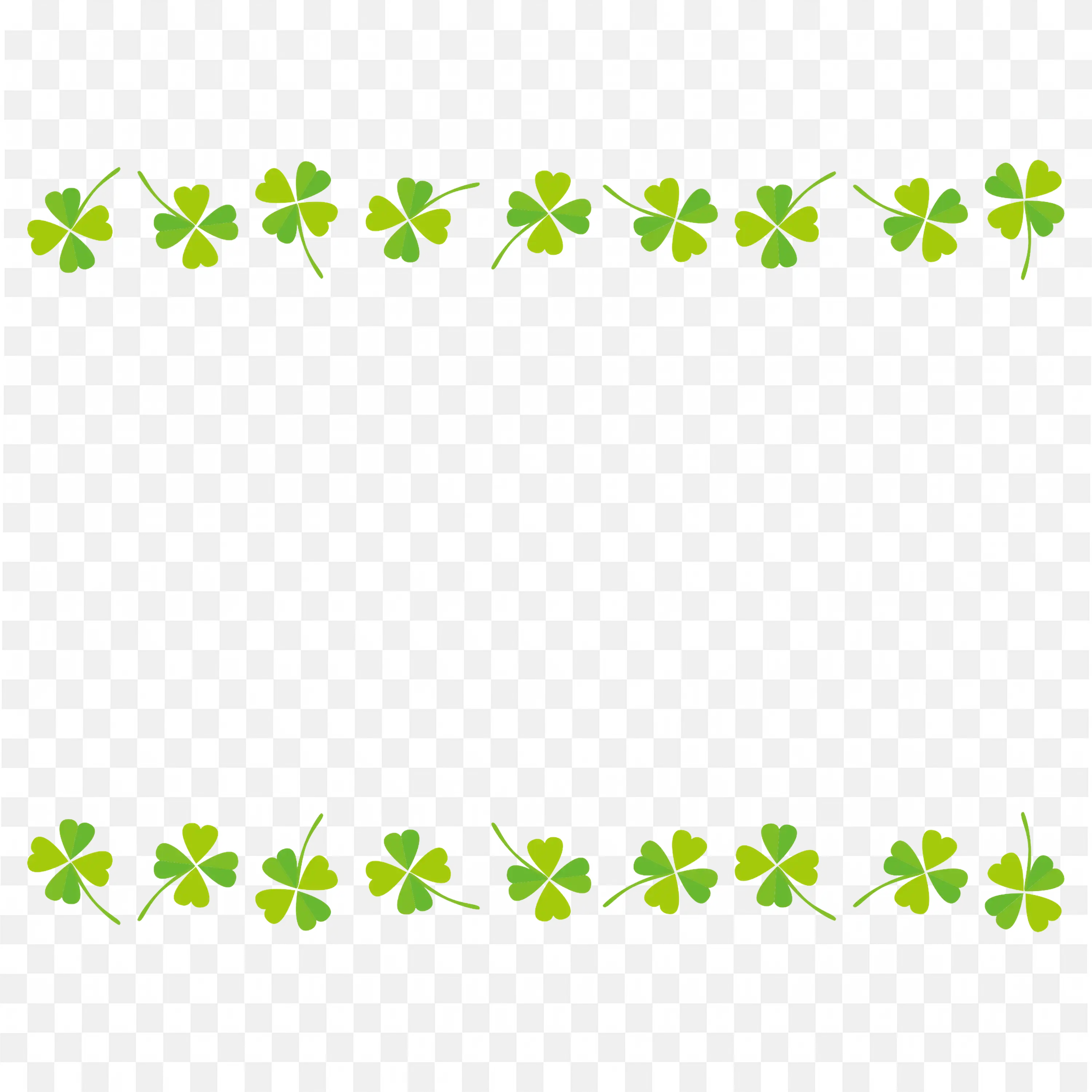 Green Clover Pattern Rectangular Frame Png Transparent