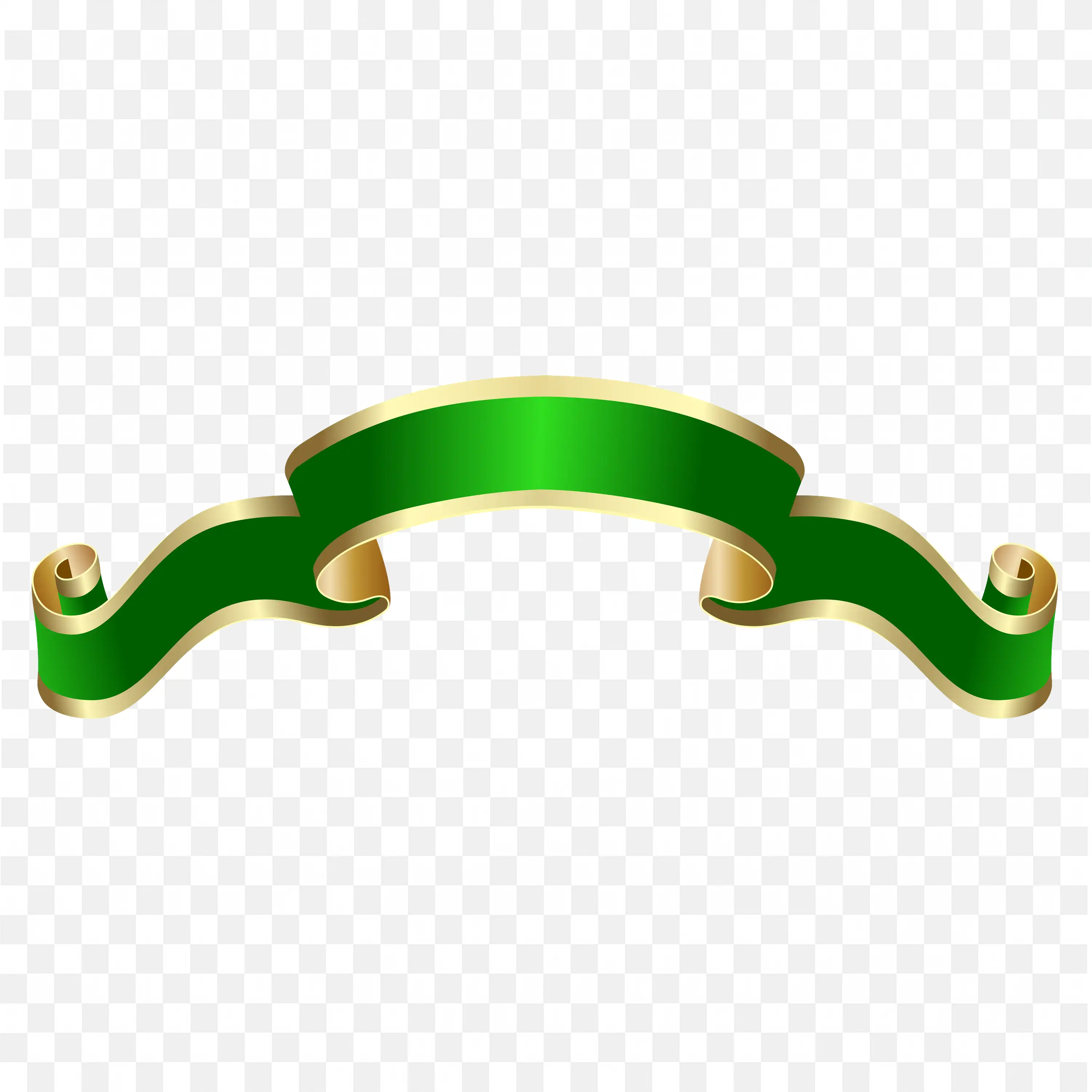 Green Decorative Banner Label Ribbon with Shine Frame Png