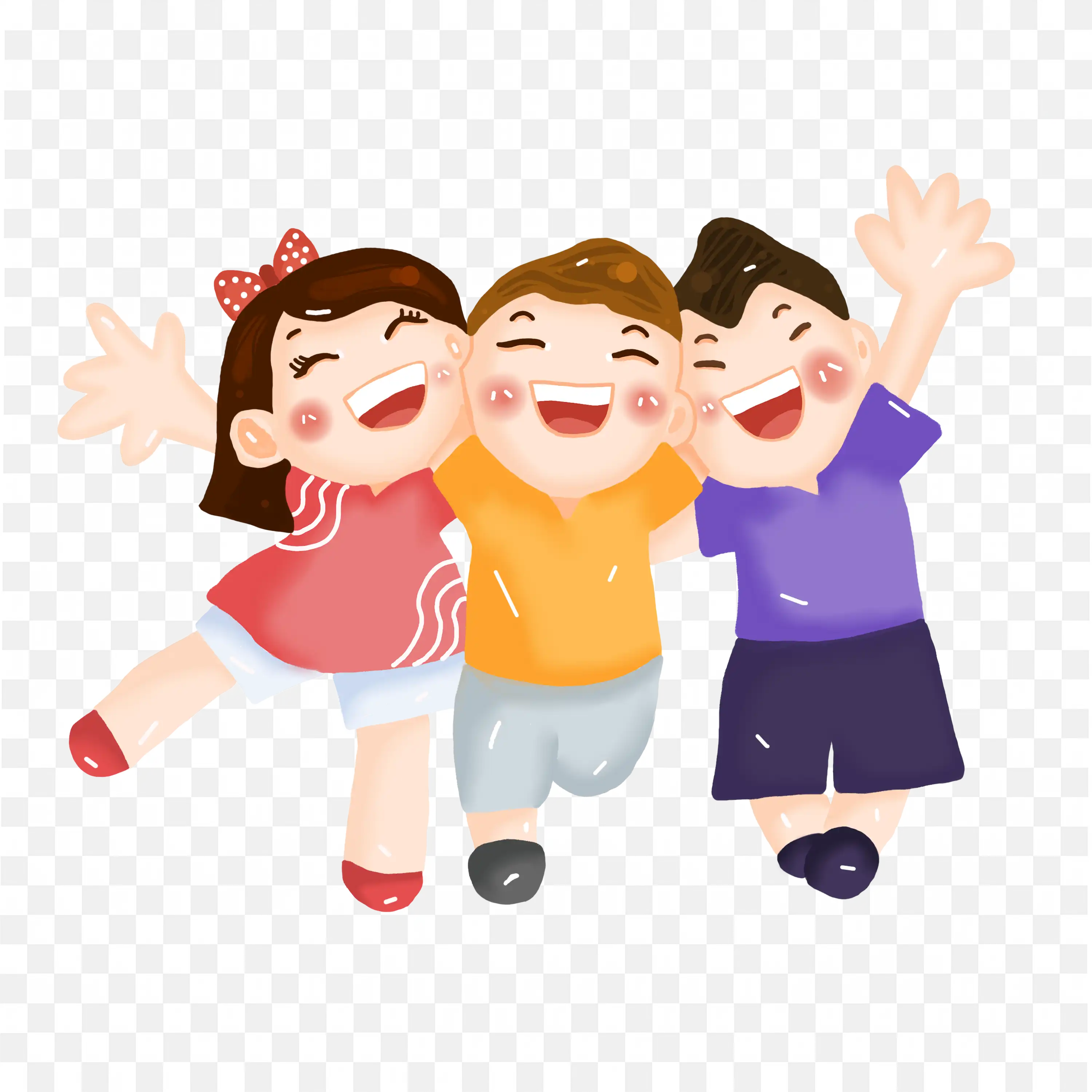 Group Of Kids Laughing Holding Hands Fun School Frame Png