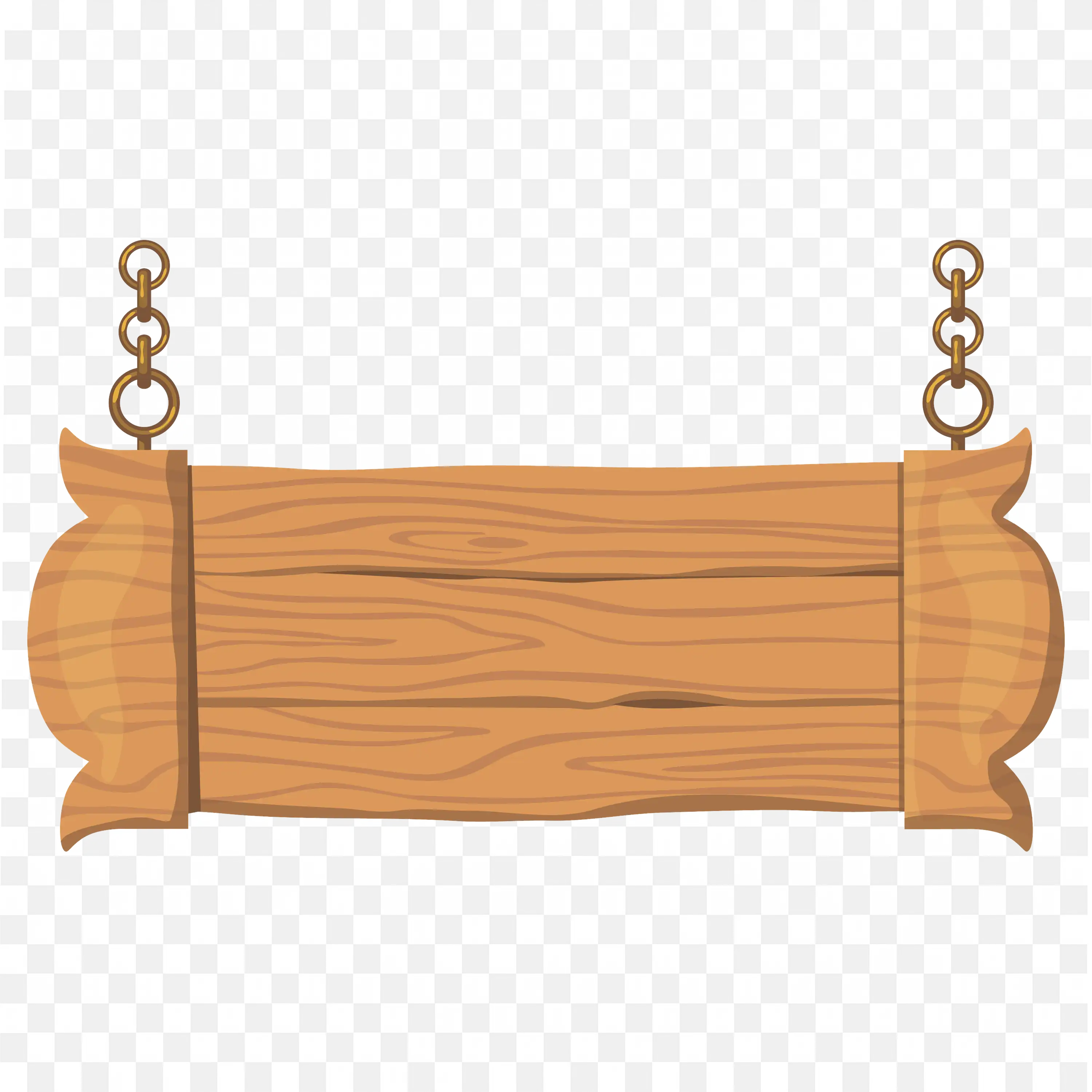 Hanging Brown Wood Direction Signboard Frame with Chains