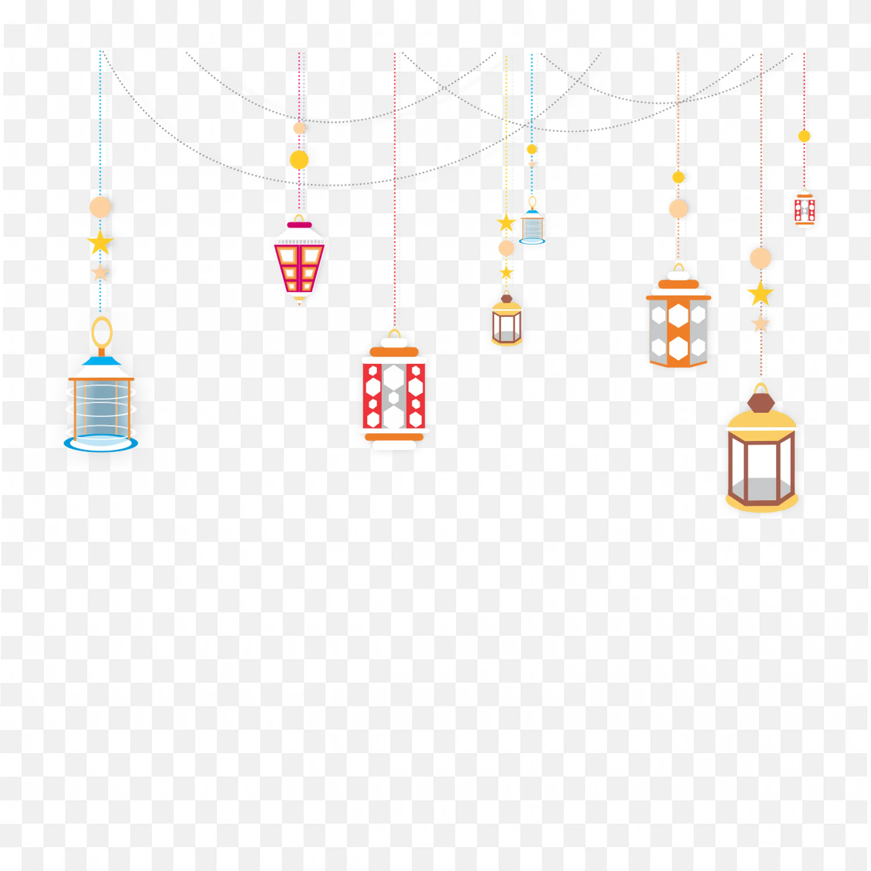 Hanging Lantern Lights with Bows Festival Frame Decoration