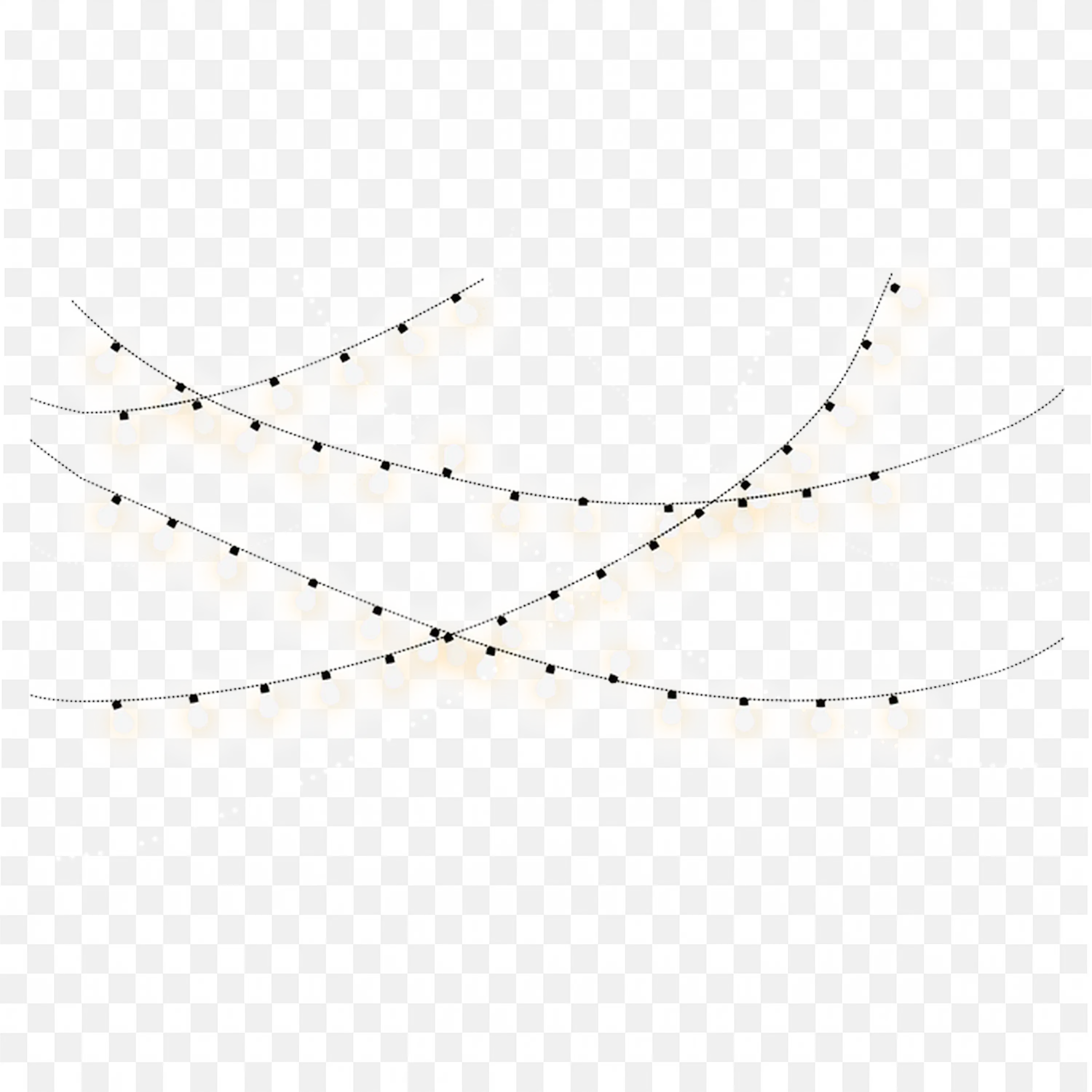 Hanging String Lights Border Glowing Party Frame Design