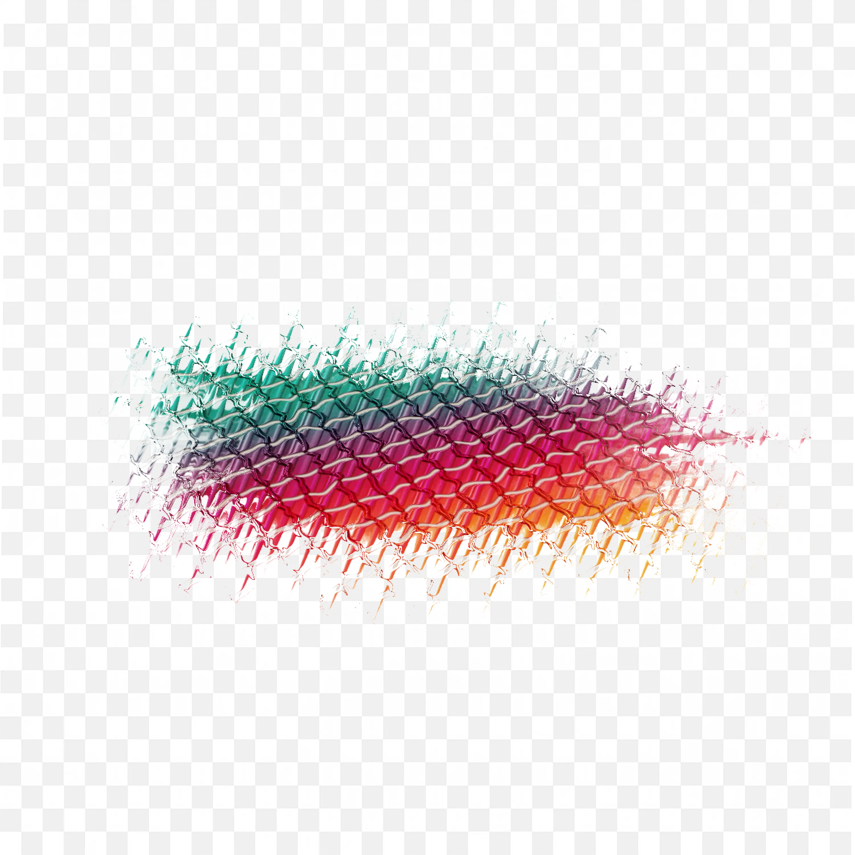 Horizontal Fuzzy Stroke in Pink Red Green Ink Texture Art