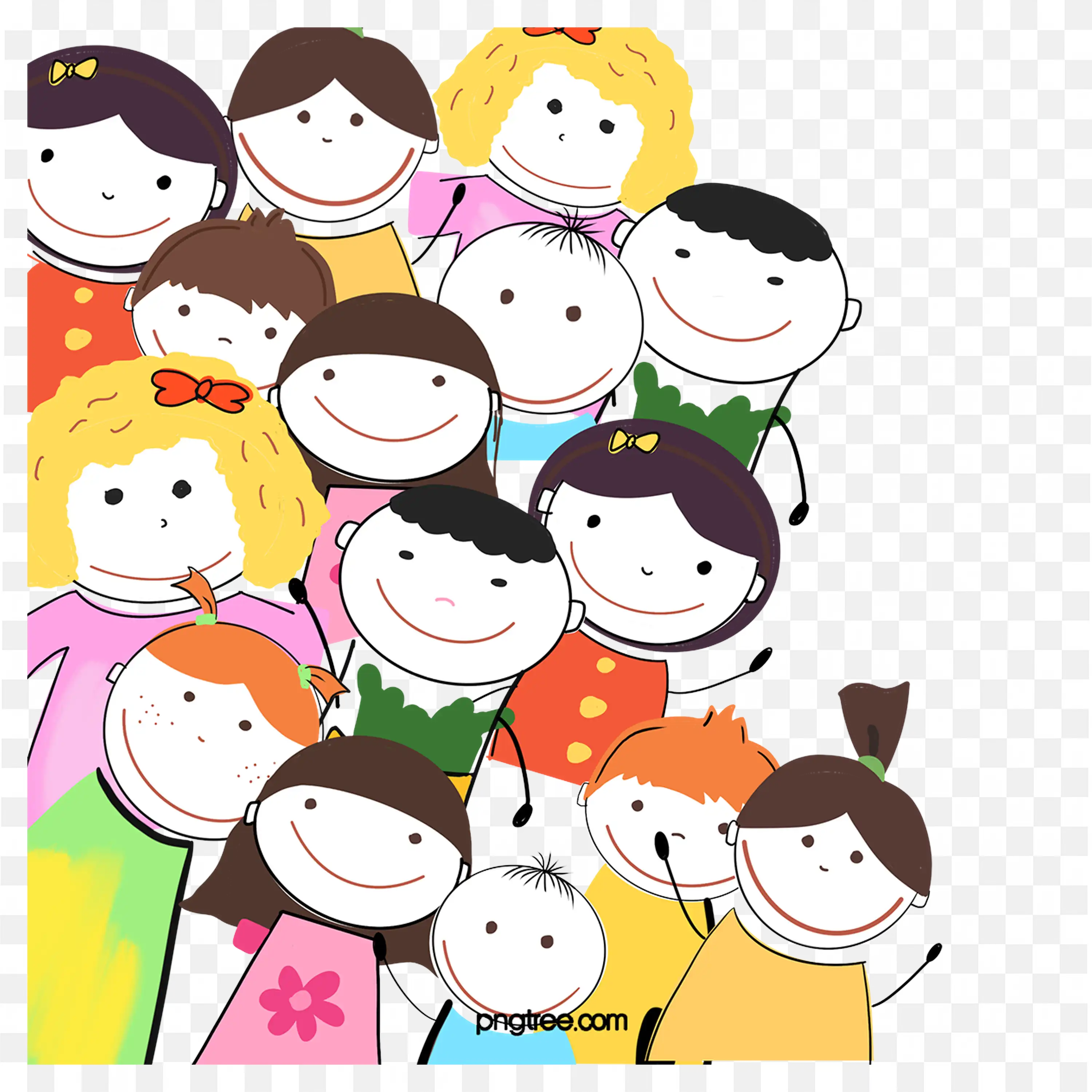 Kids Peeking From Behind Frame Cute Cartoon Children Png