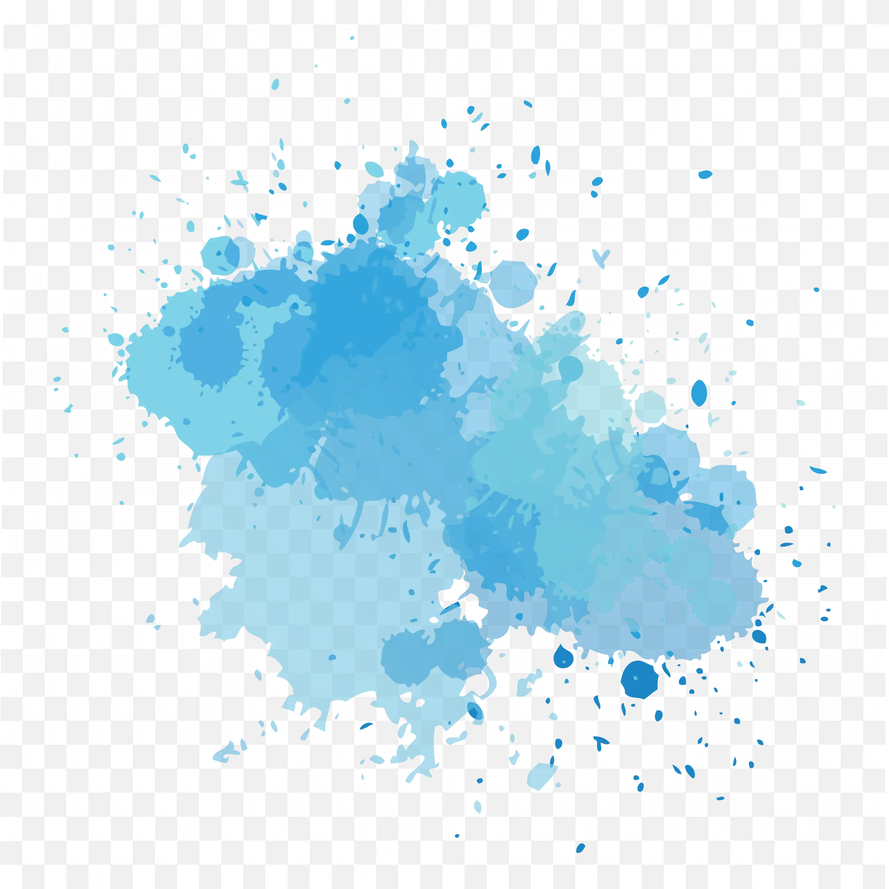Light Blue Paint Droplets Artistic Splatter Texture Png