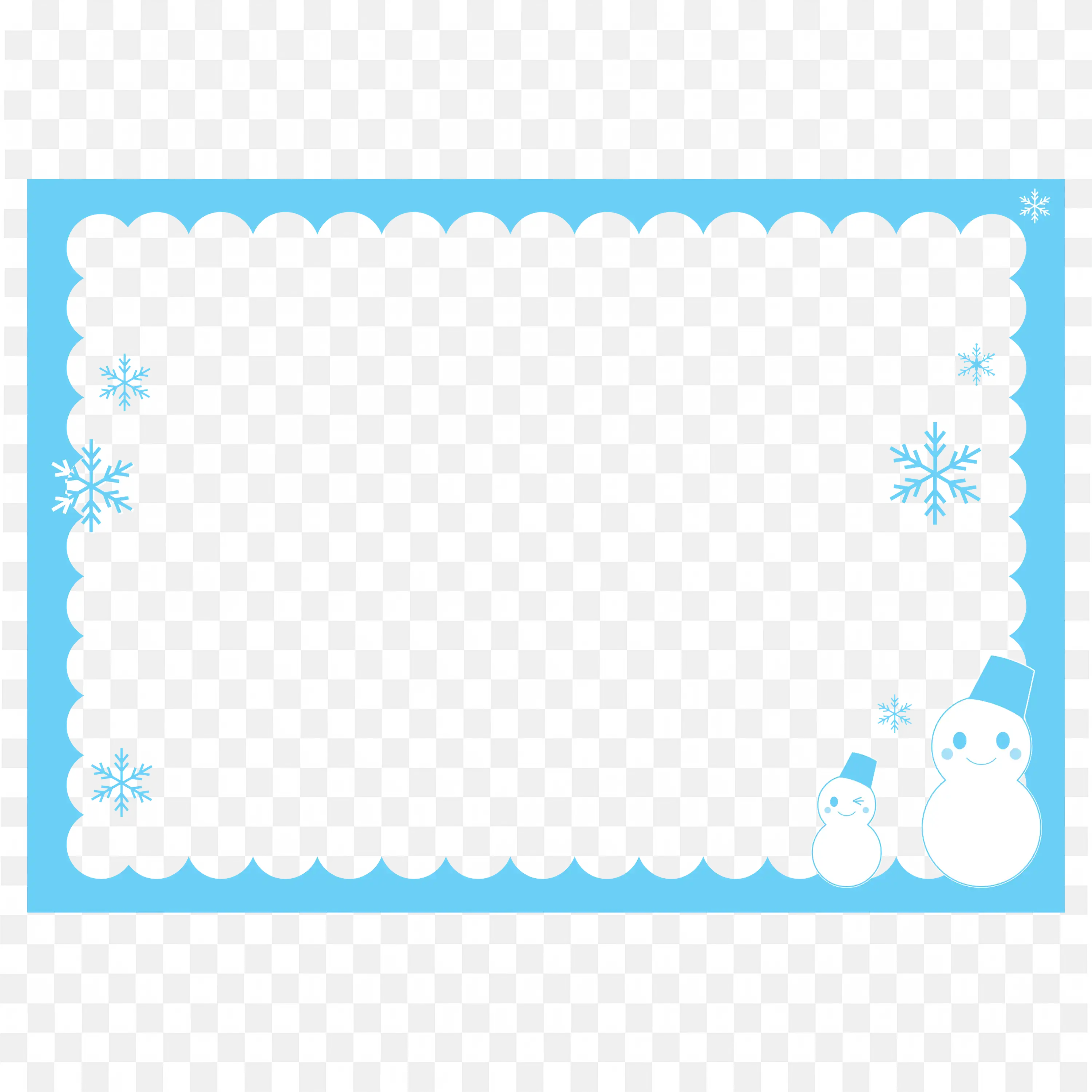 Light Blue Snowflake Winter Themed Decorative Frame Png