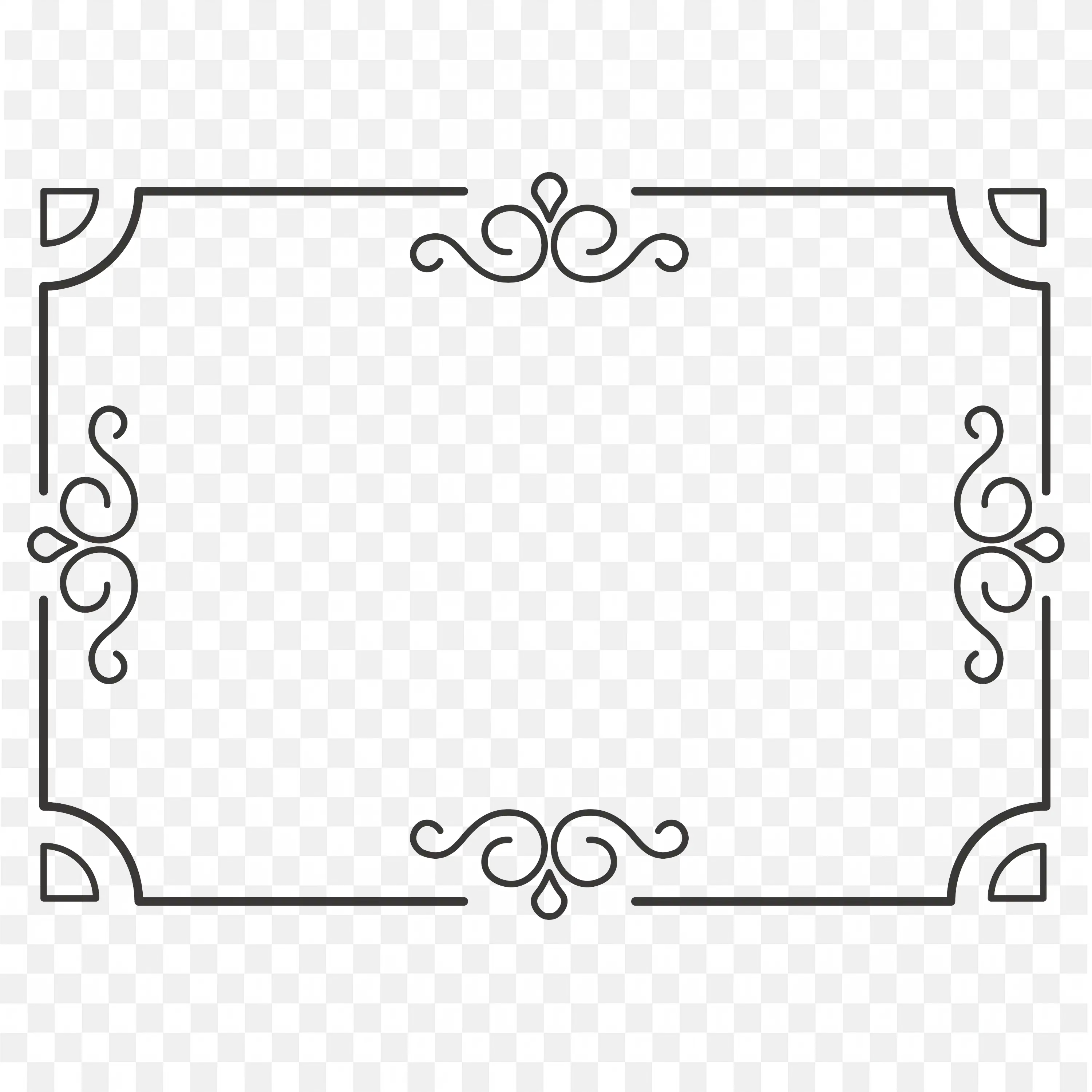 Light Blue Vintage Border Frame with Decorative Corners