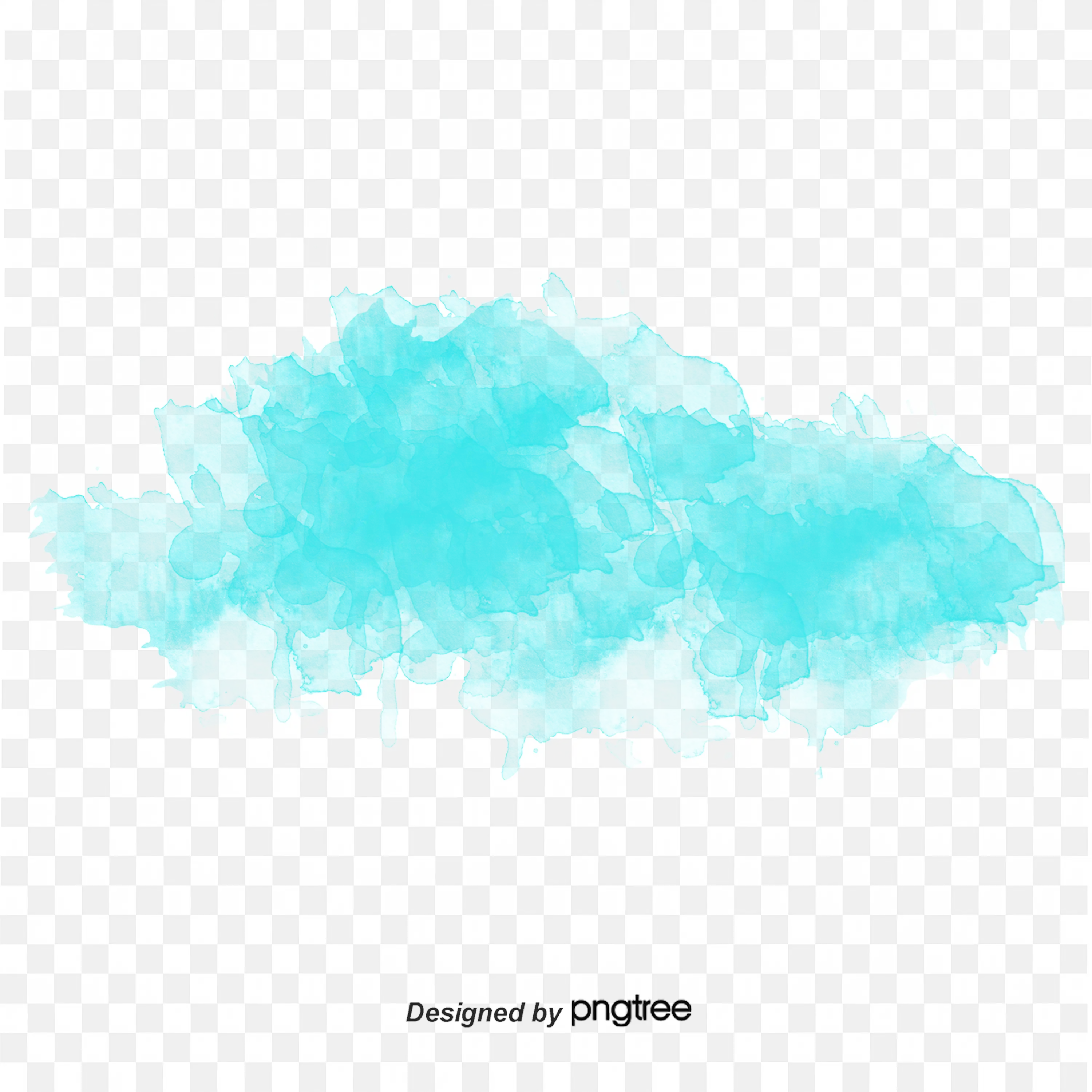 Light Cyan Watercolor Cloud Style Background Frame Png