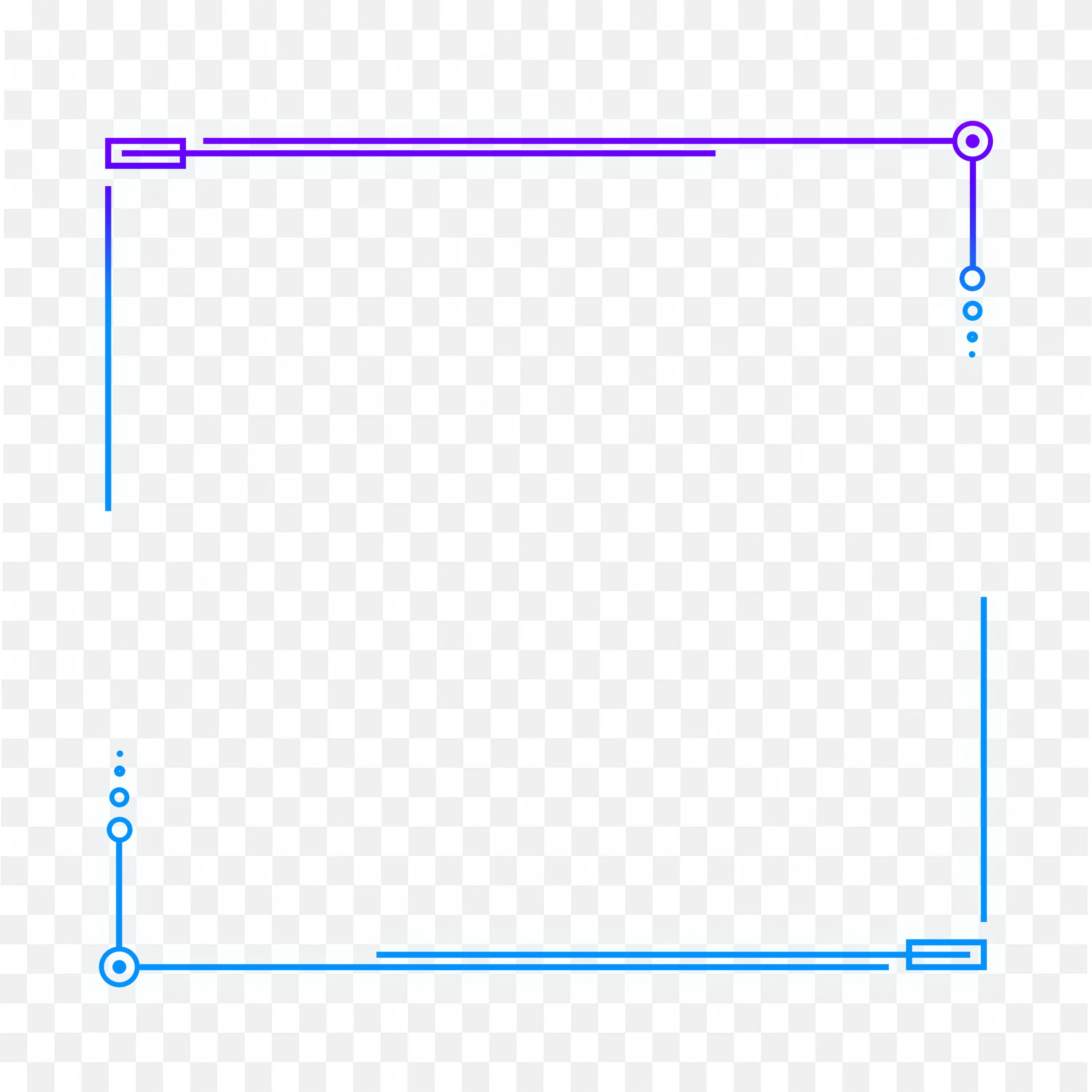 Minimal Blue Corner Border Frame with Vintage Edges Png