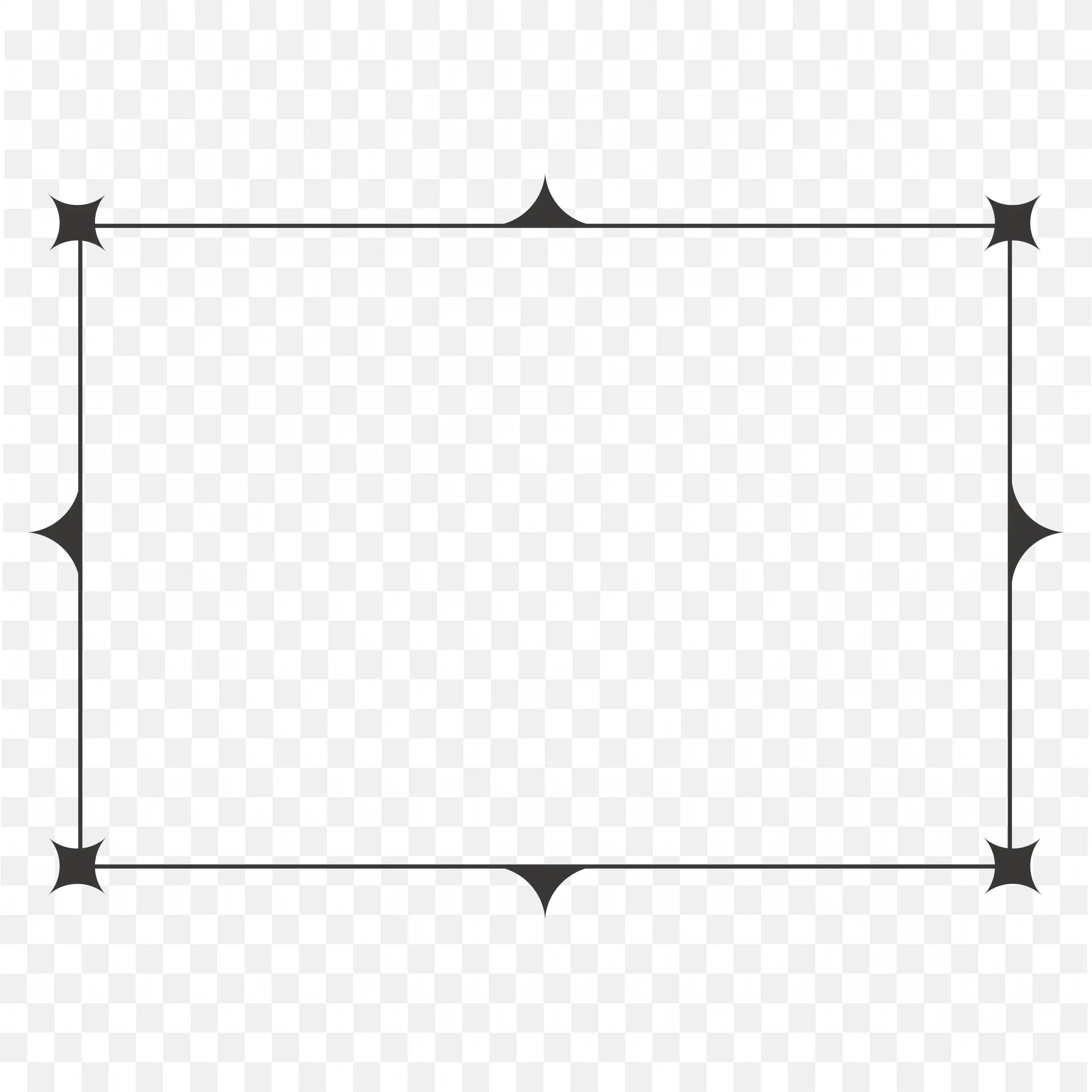Minimal Frame with Black Arrow Corners and Thin Lines Png