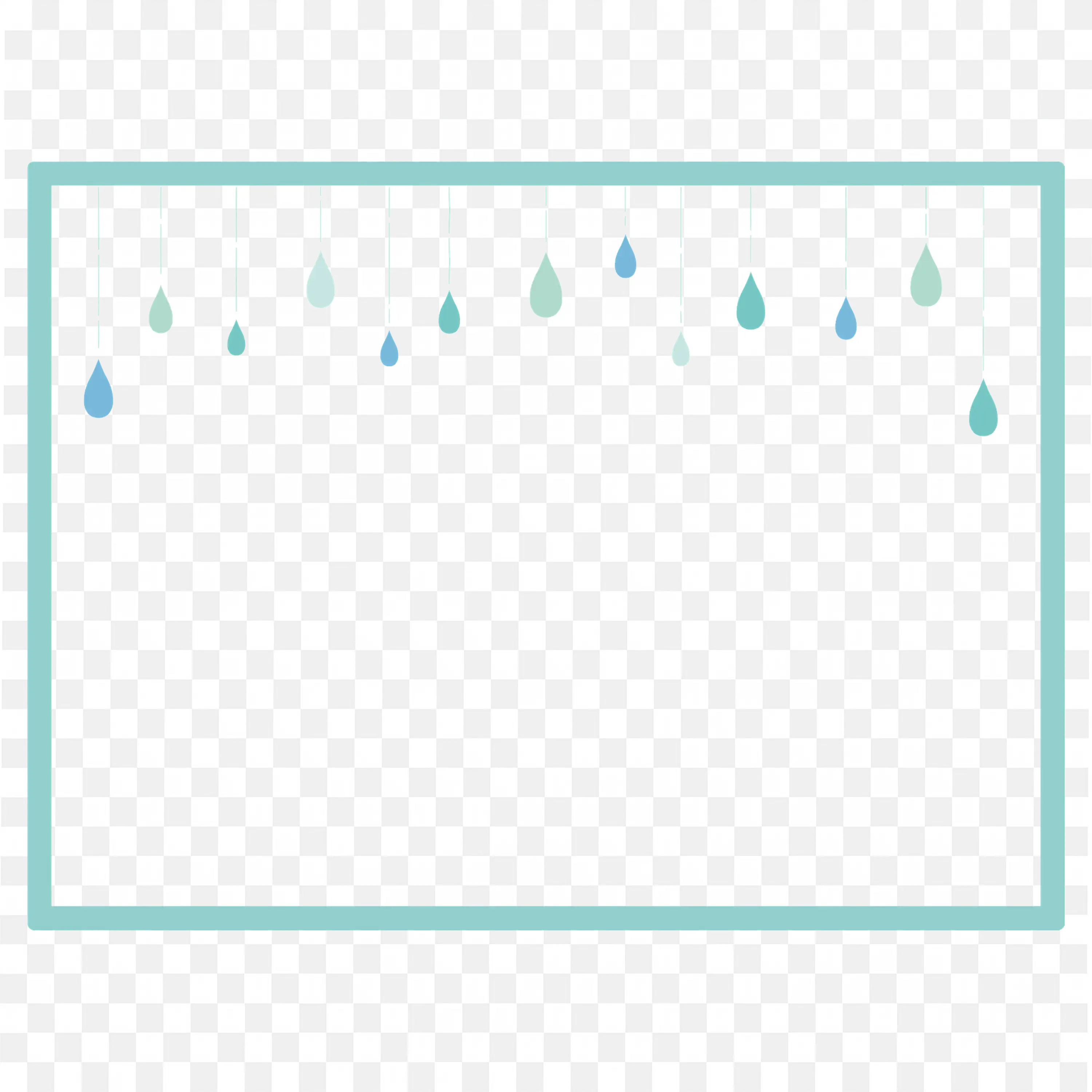 Minimal Rectangle Blue Dot Rain Drop Border Frame Png