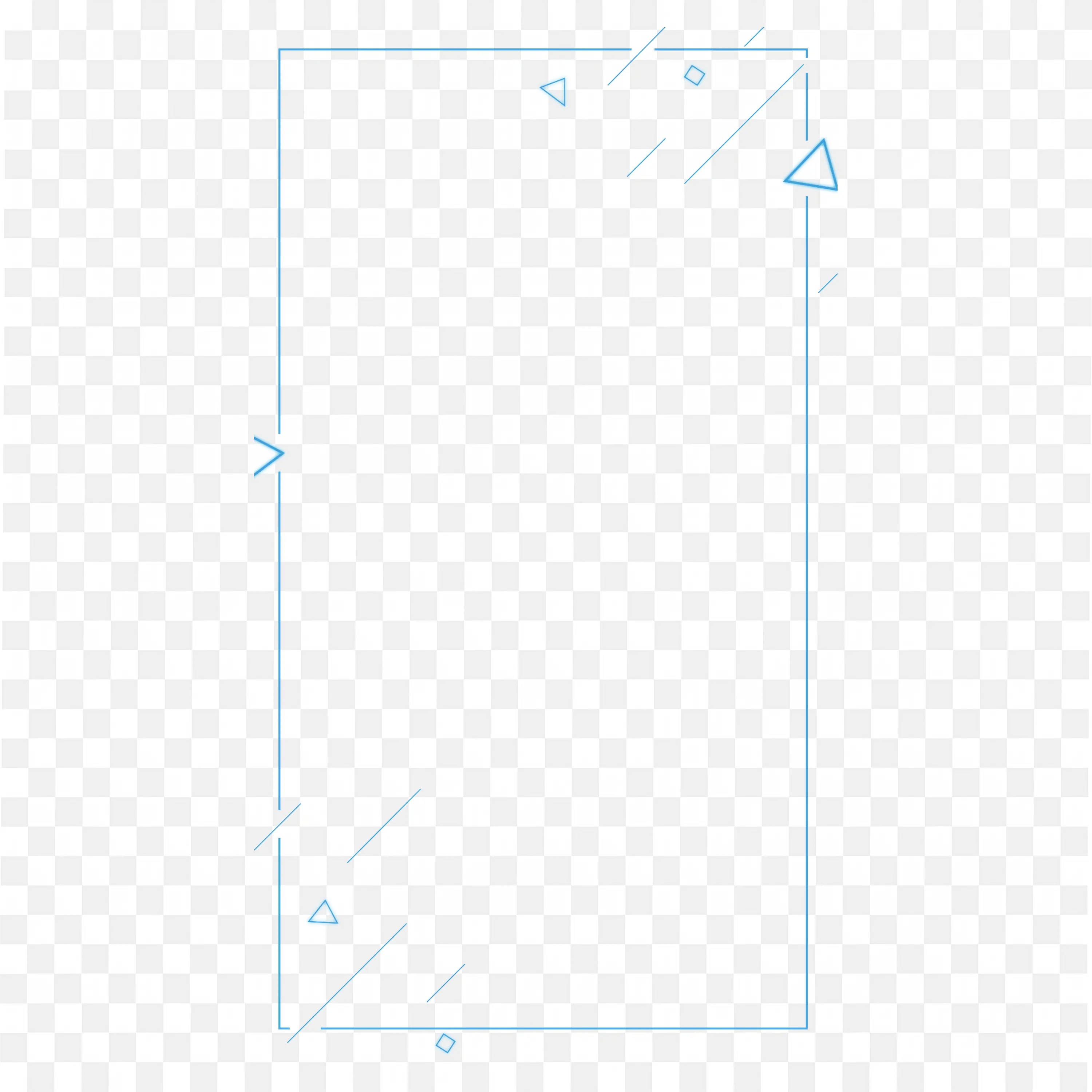 Minimalist Blue Line Corner Frame with Modern Style Png