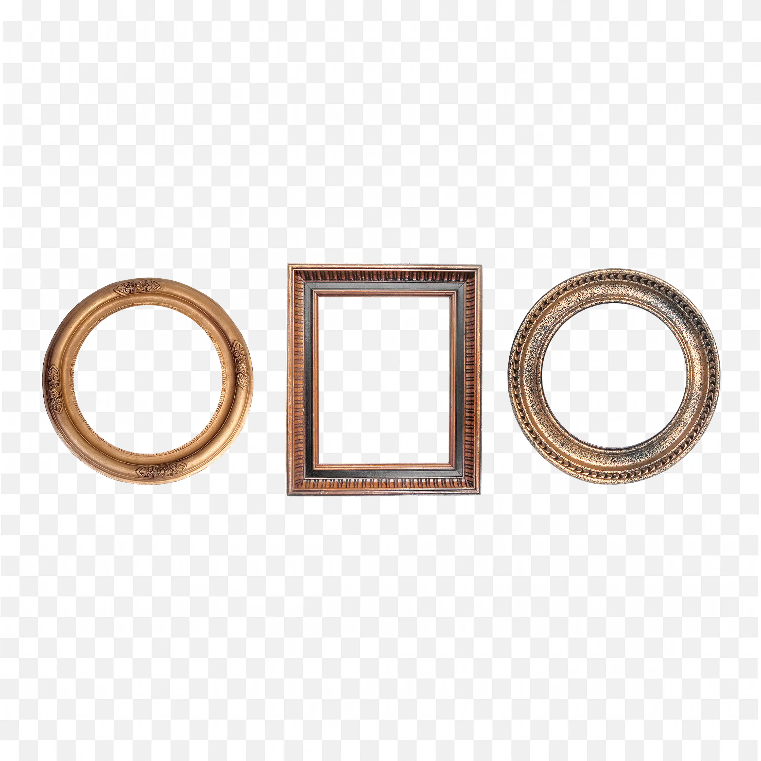 Minimalist Trio Circular and Square Wooden Frame Set