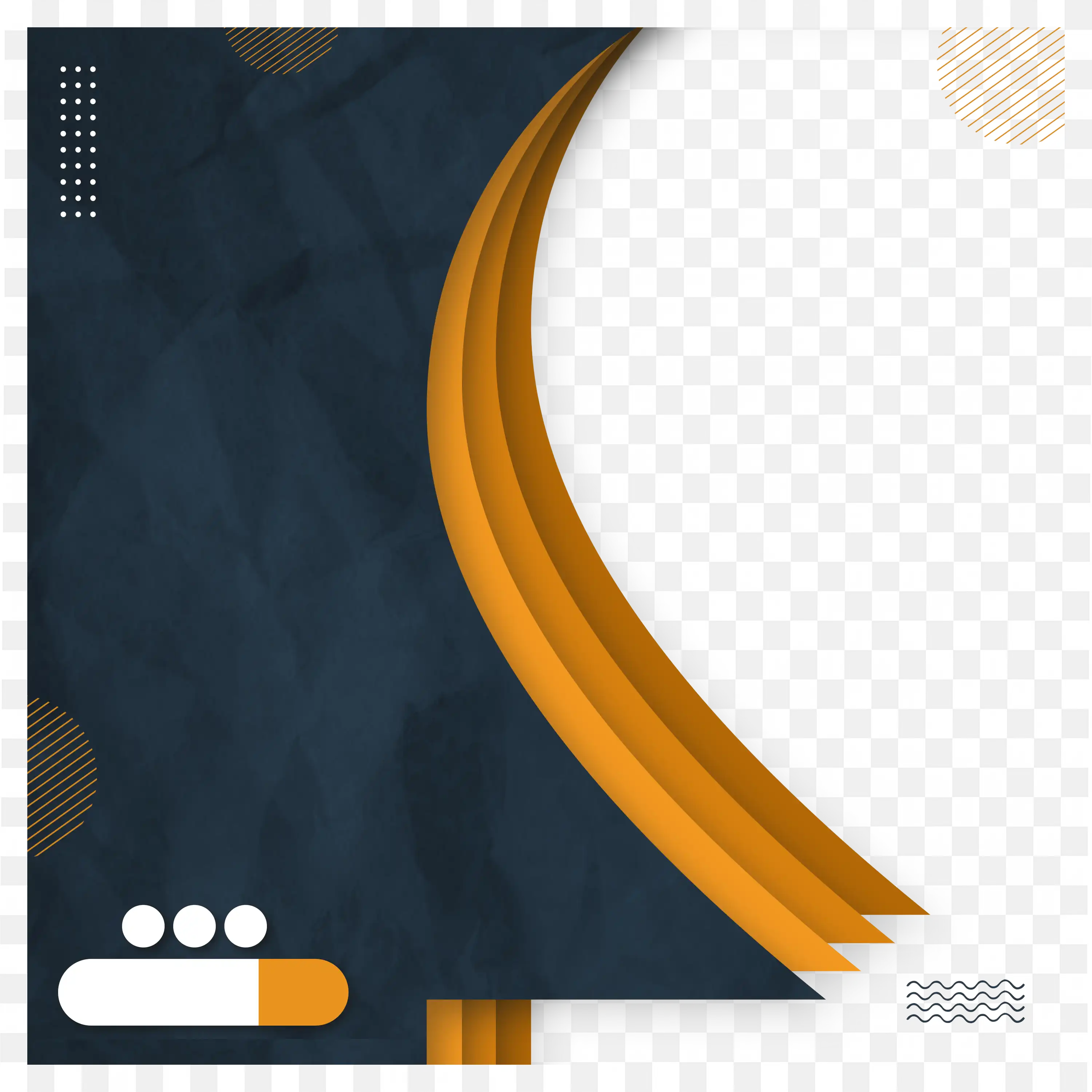 Modern Dark Orange Wave Banner Abstract Poster Frame Png