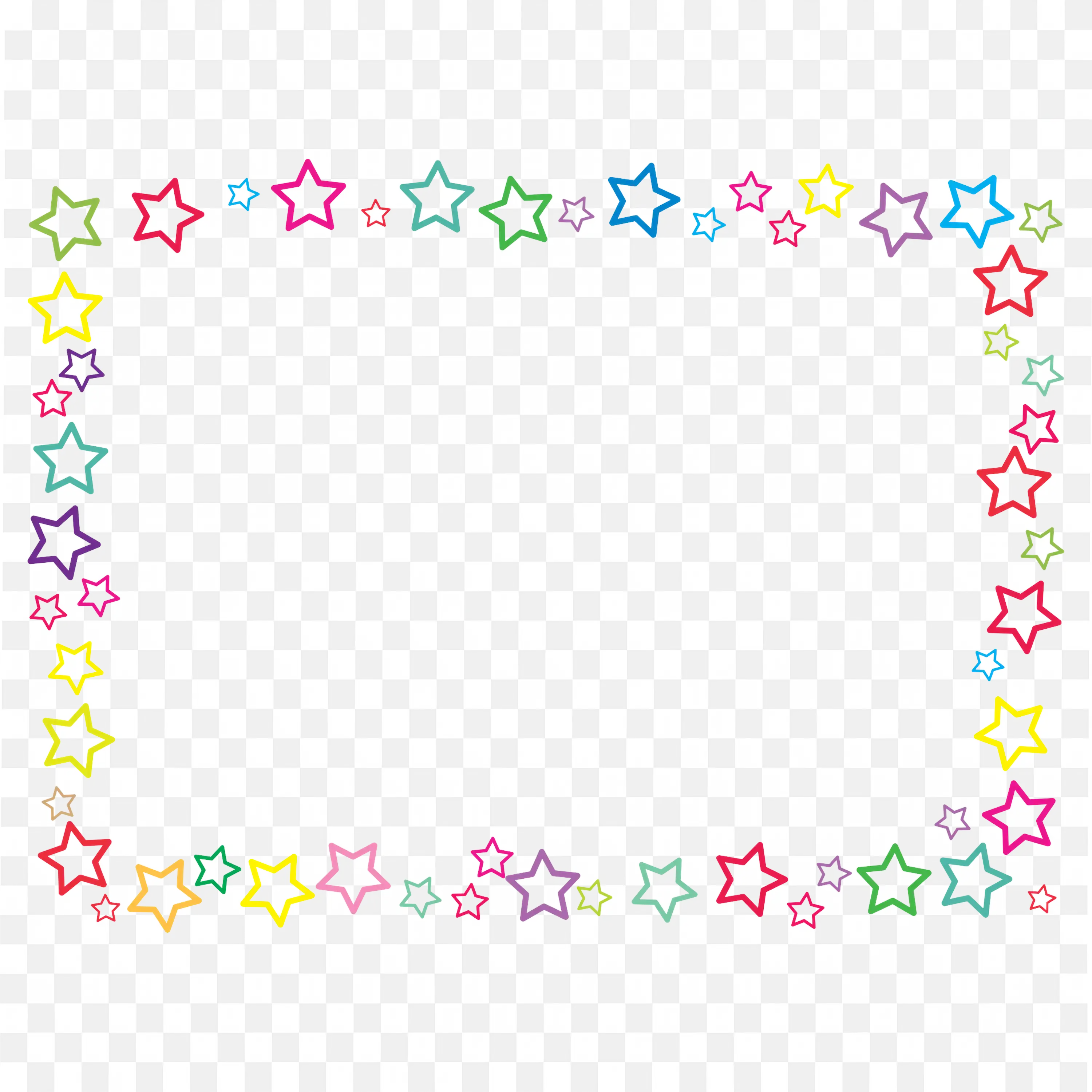 Multicolor Flower Border Frame with Small Petal Art