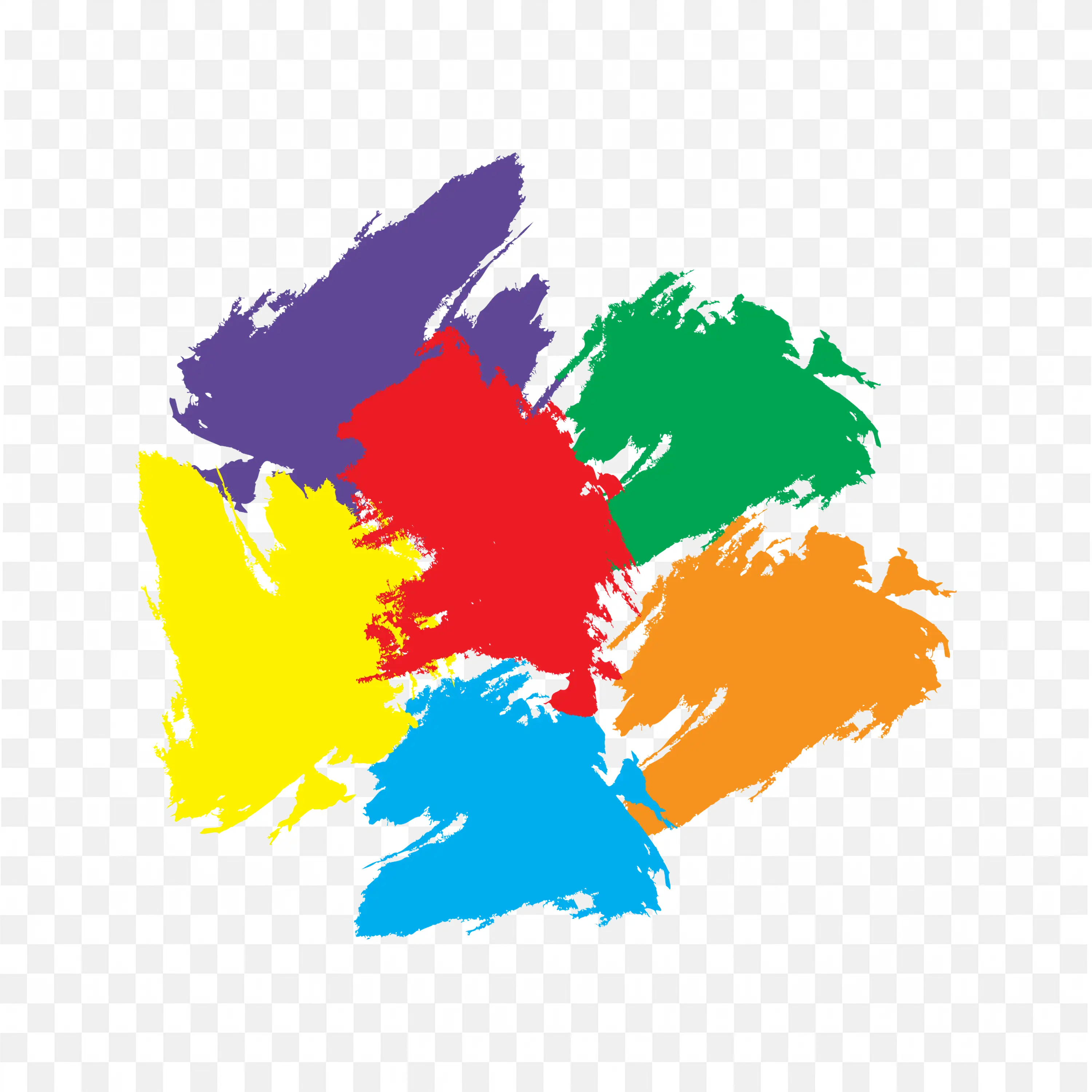 Multicolor Paint Dabs in Circular Artistic Layout Png