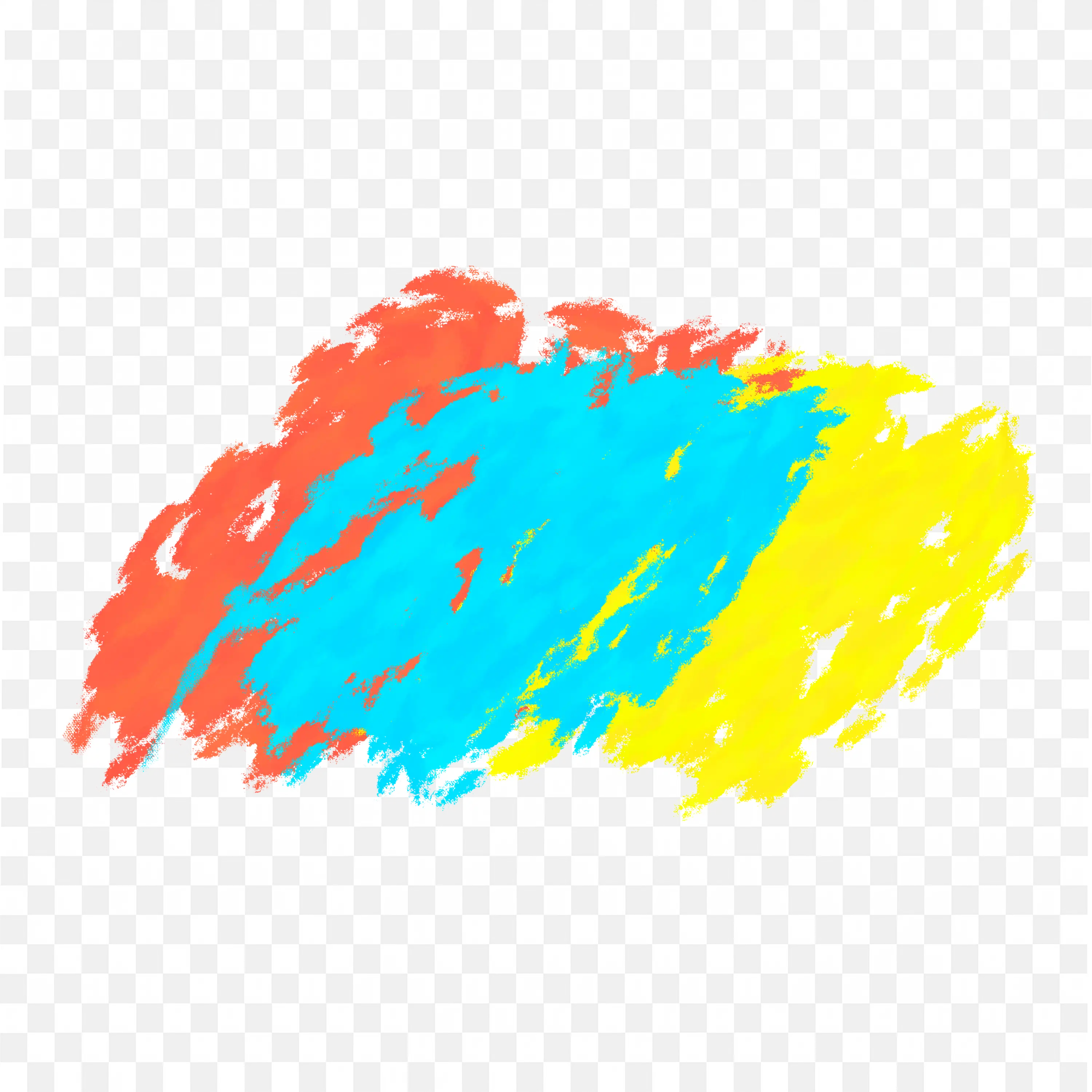 Multicolor Paint Stroke Red Yellow Blue Artistic Frame Png