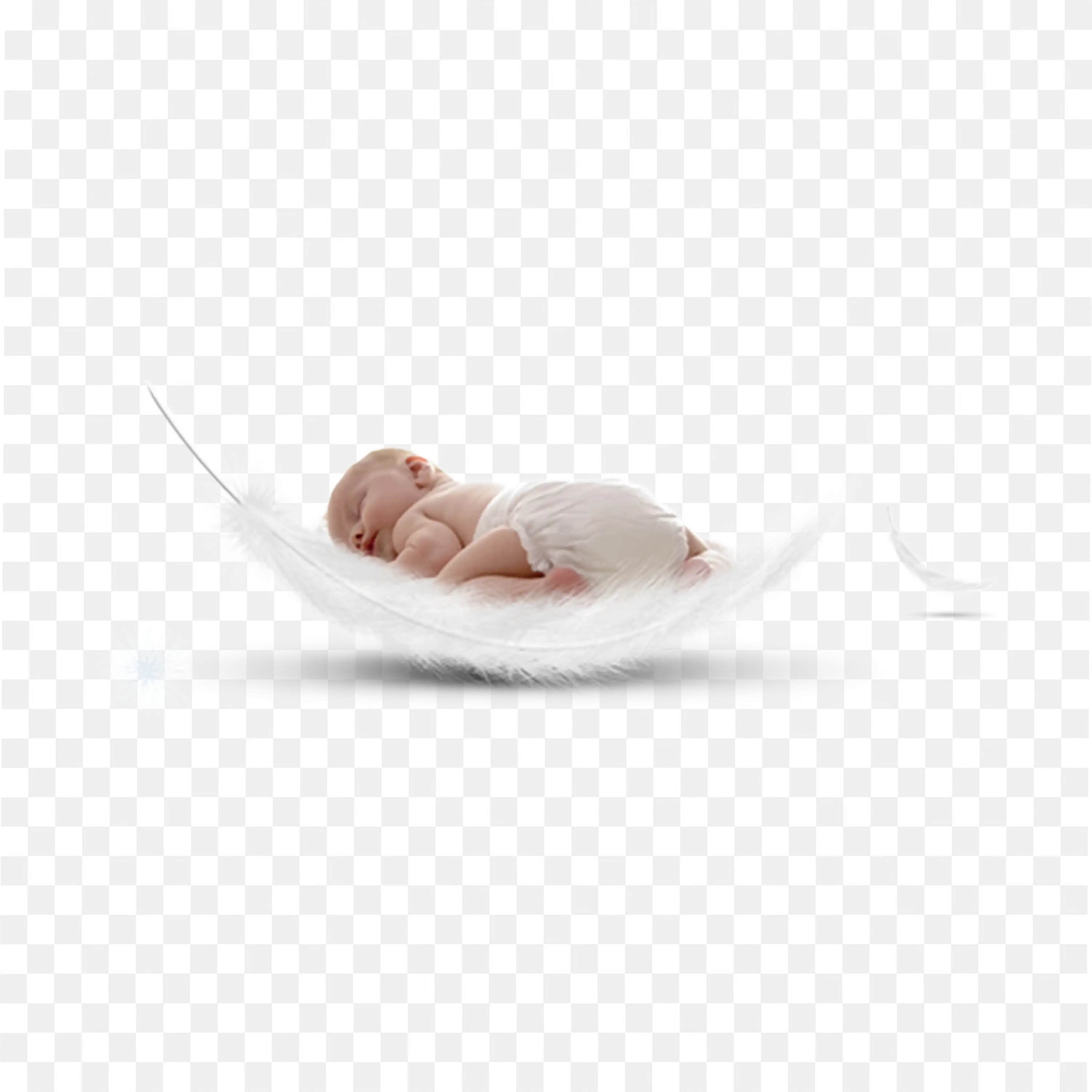 Newborn Baby Sleeping on White Background with Blanket