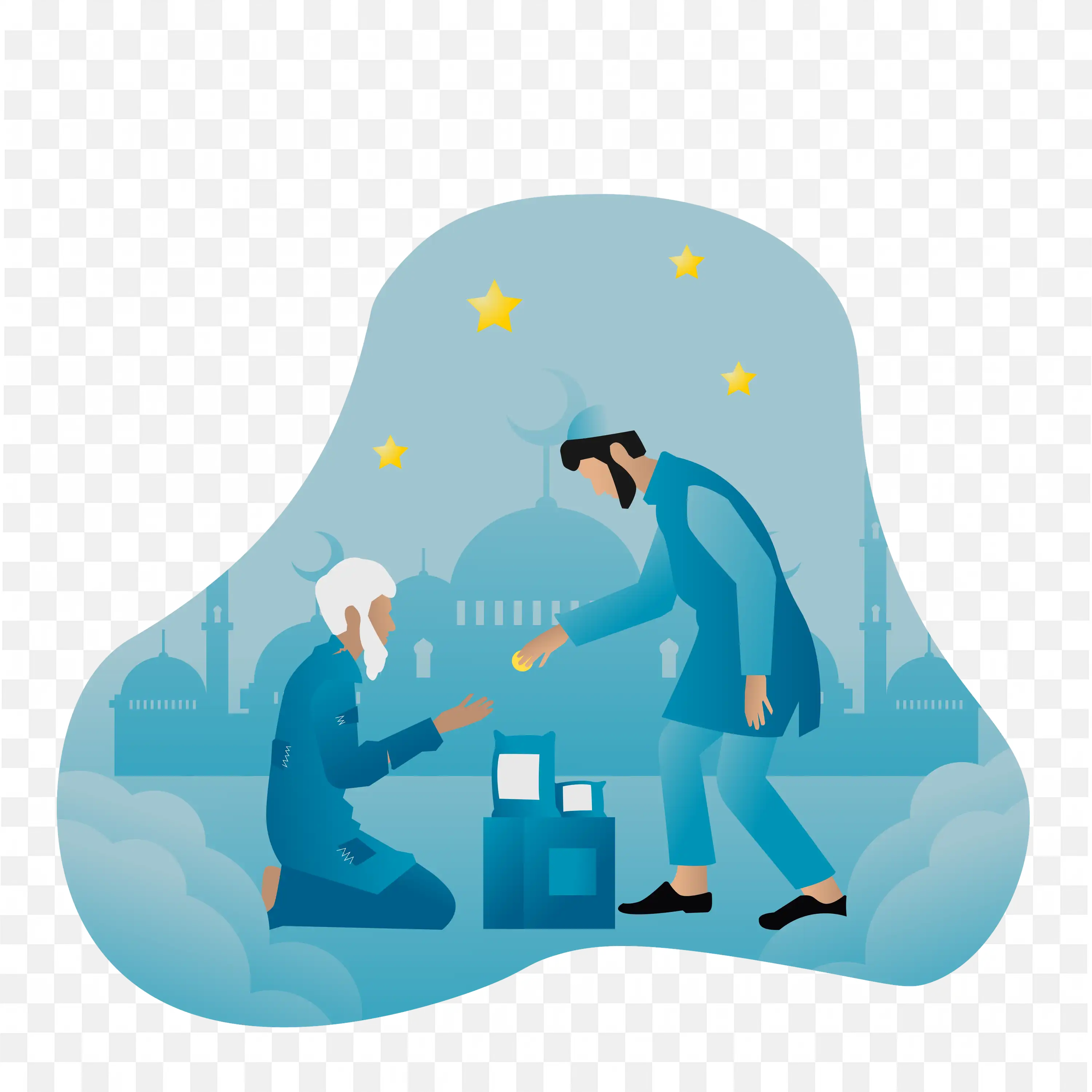 Night Sky Child Reading Cartoon Dream Illustration Frame