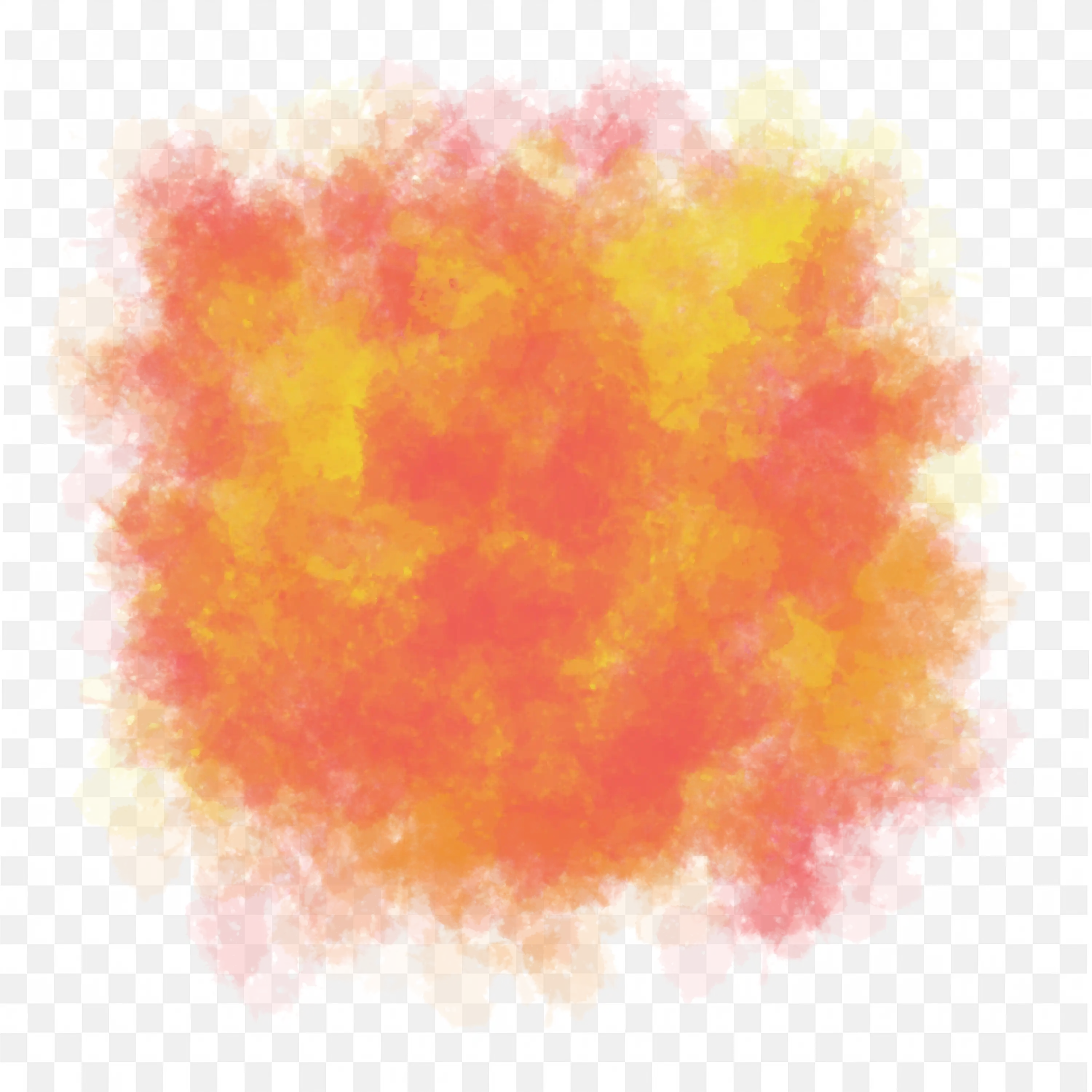 Orange and Yellow Abstract Soft Paint Splash Frame Png