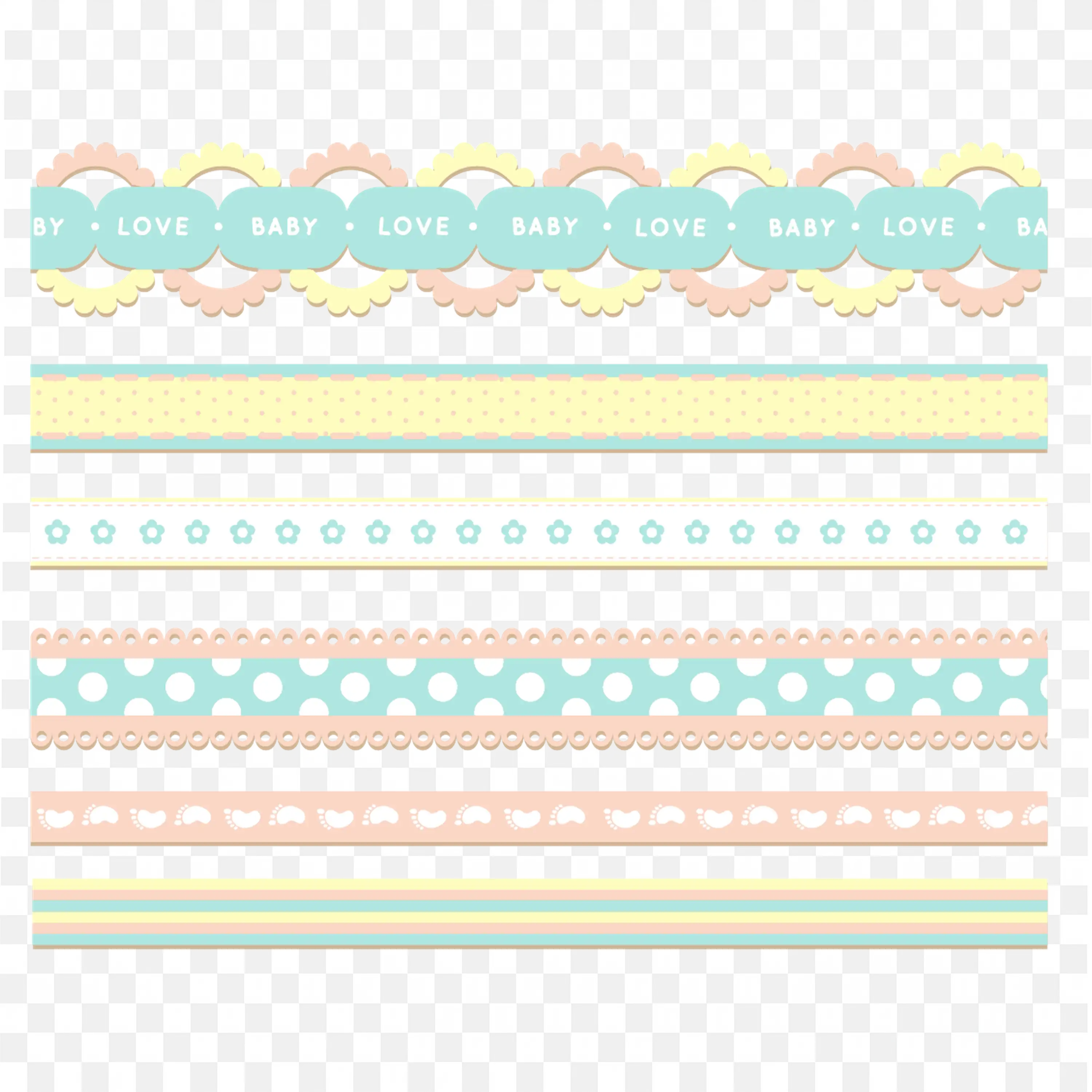Pastel Patterned Lines Background Cute Border Frame Png