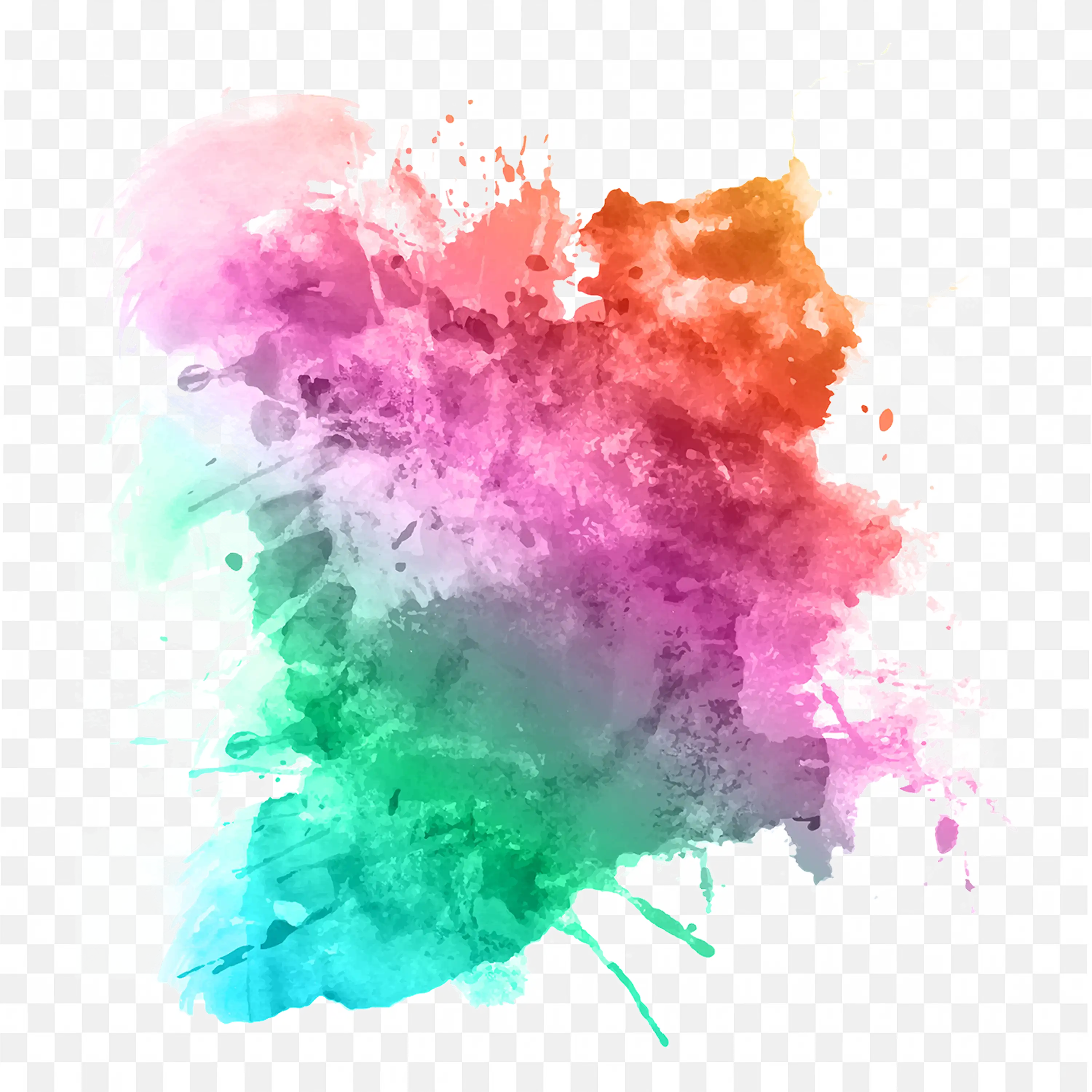 Pink Aqua Violet Watercolor Paint Splash Texture Png