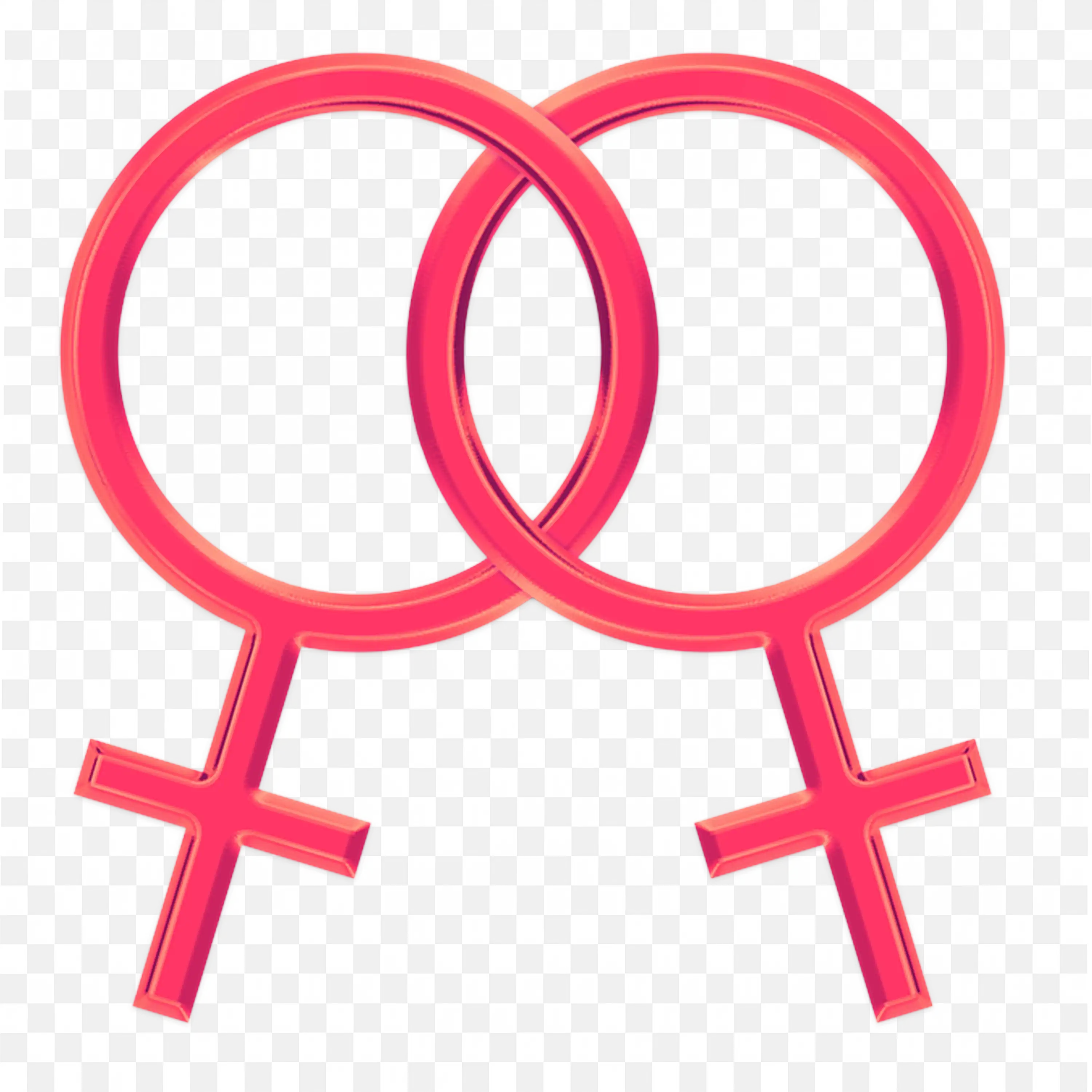 Pink Female Gender Symbols Interlinked Pride Frame Png