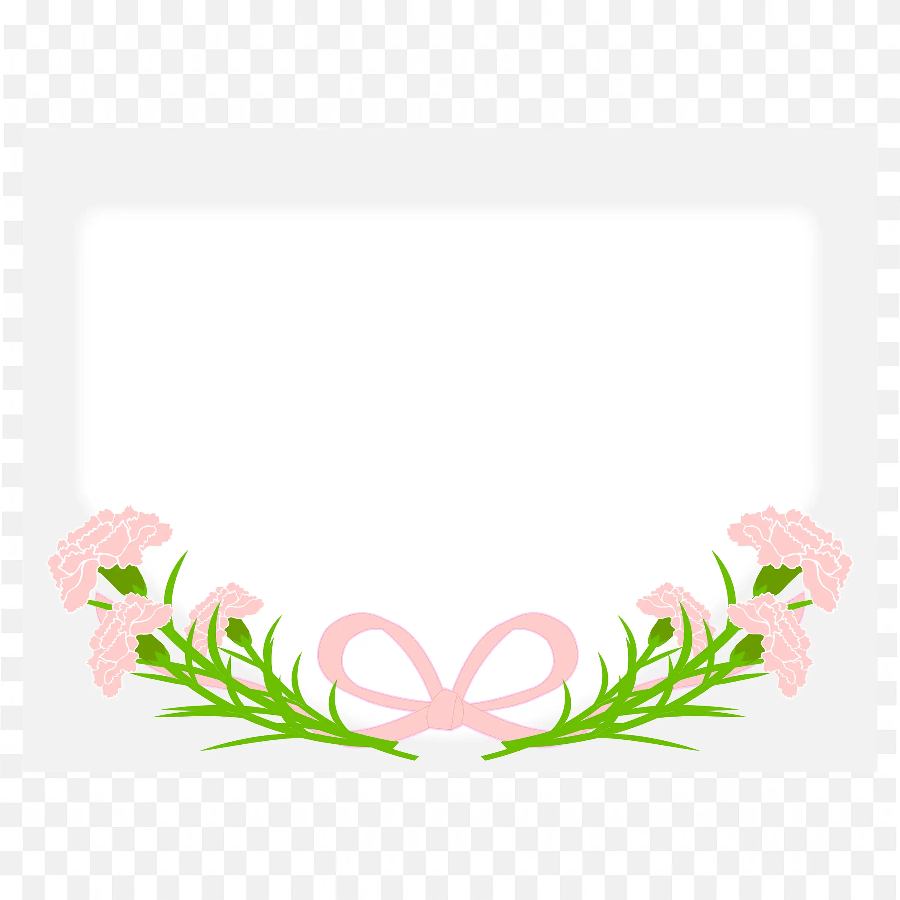 Pink Heart Flowers Frame with Green Leaves Decoration