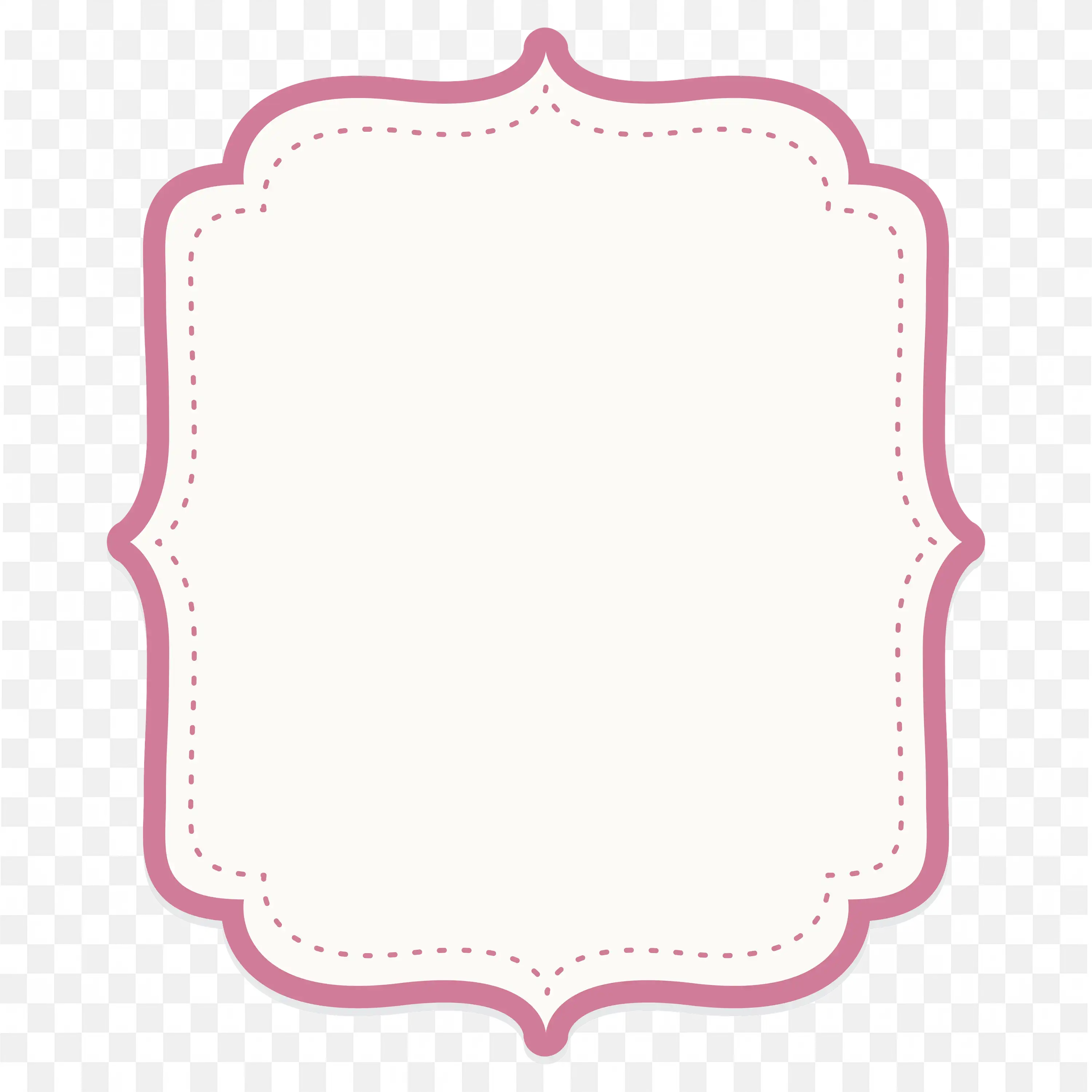 Pink Ornate Border Frame with Curved Vintage Corners Png