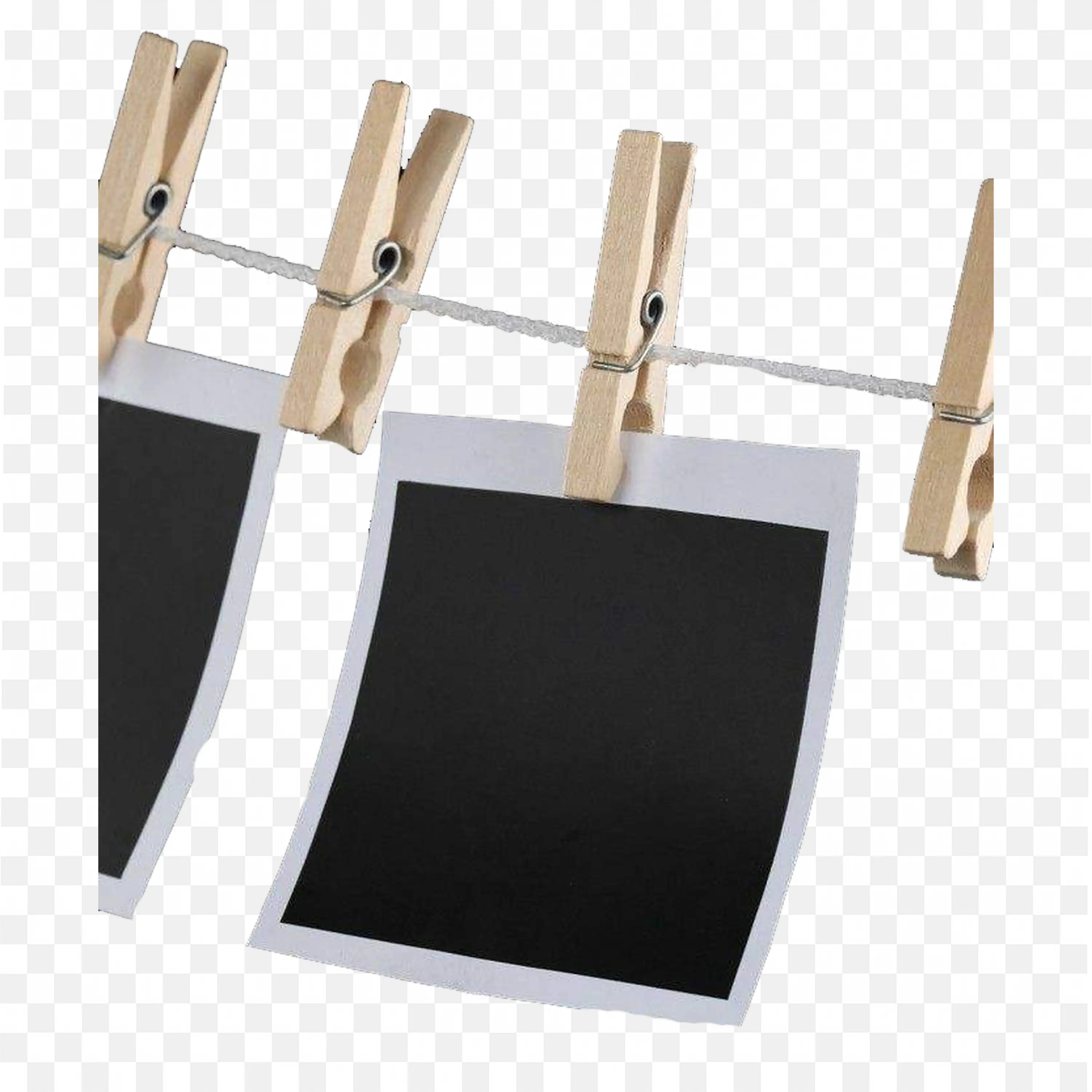 Polaroid Frame with Hanging Peg Clips on White String