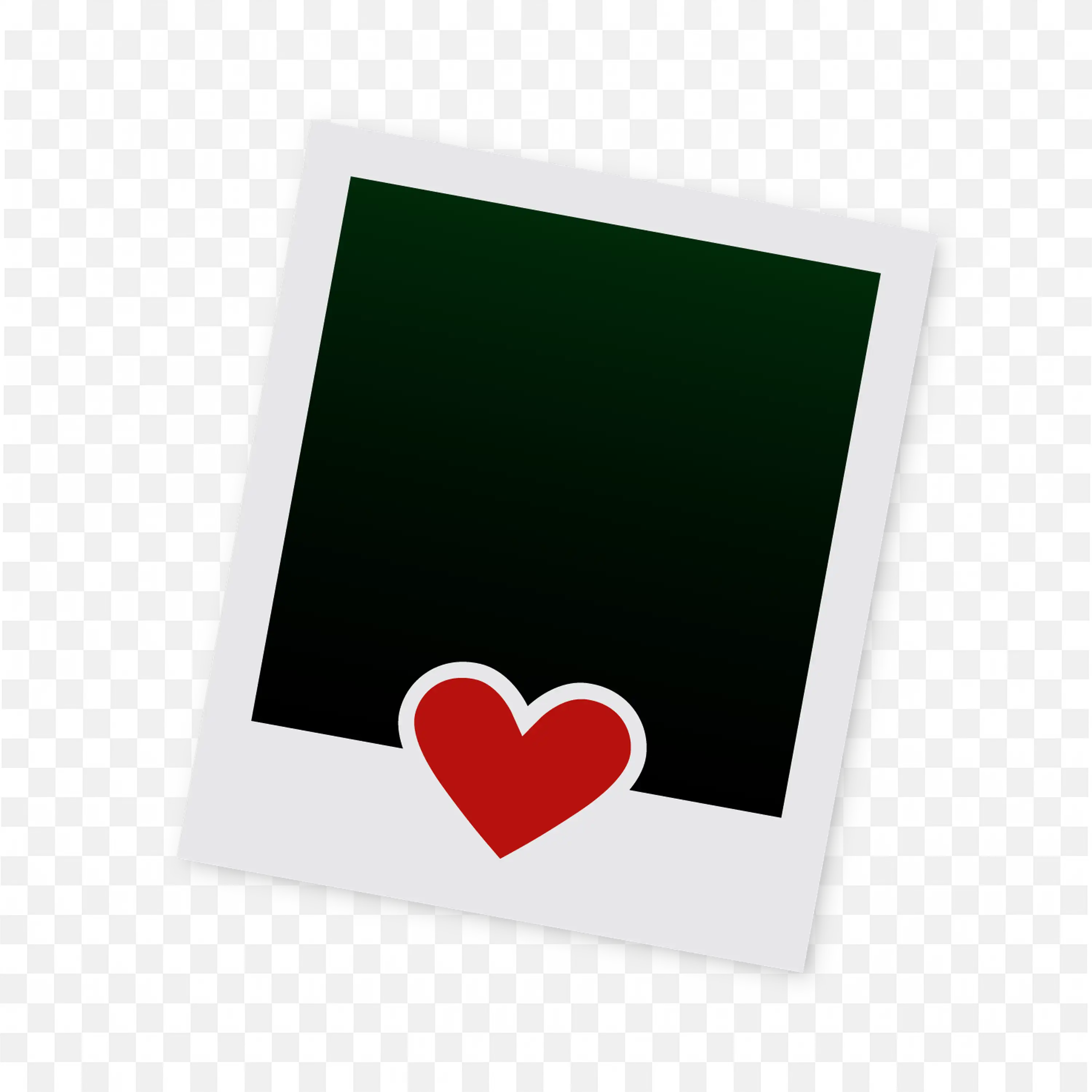 Polaroid Photo Frame with Heart Sticker Love Theme Png