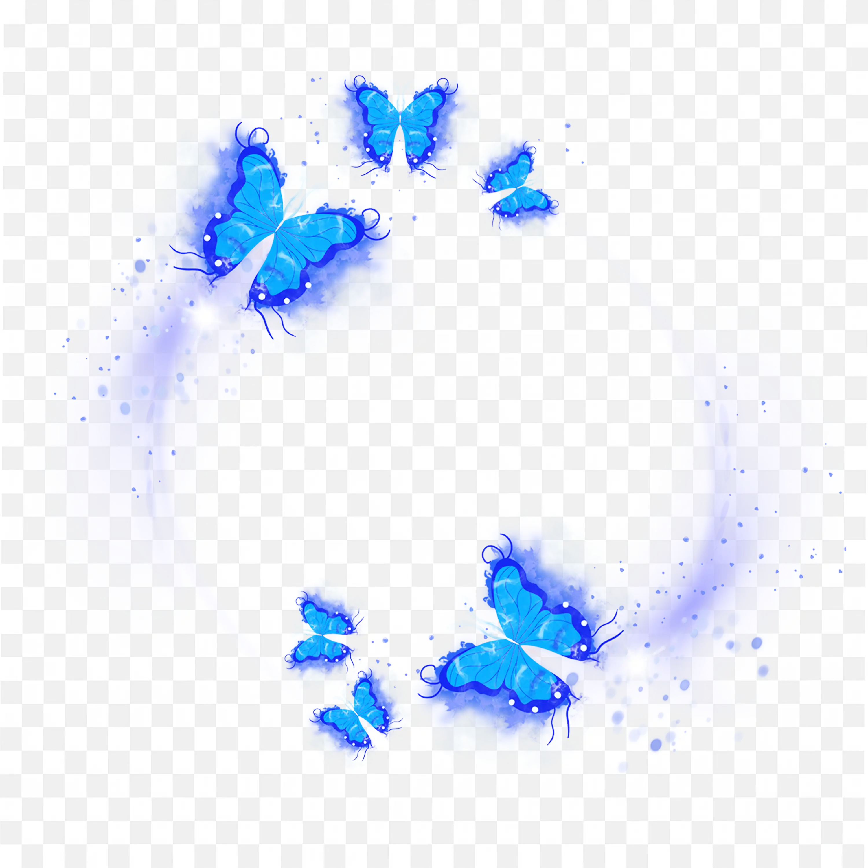 Purple Glow Circle with Butterflies Magical Border Frame Png