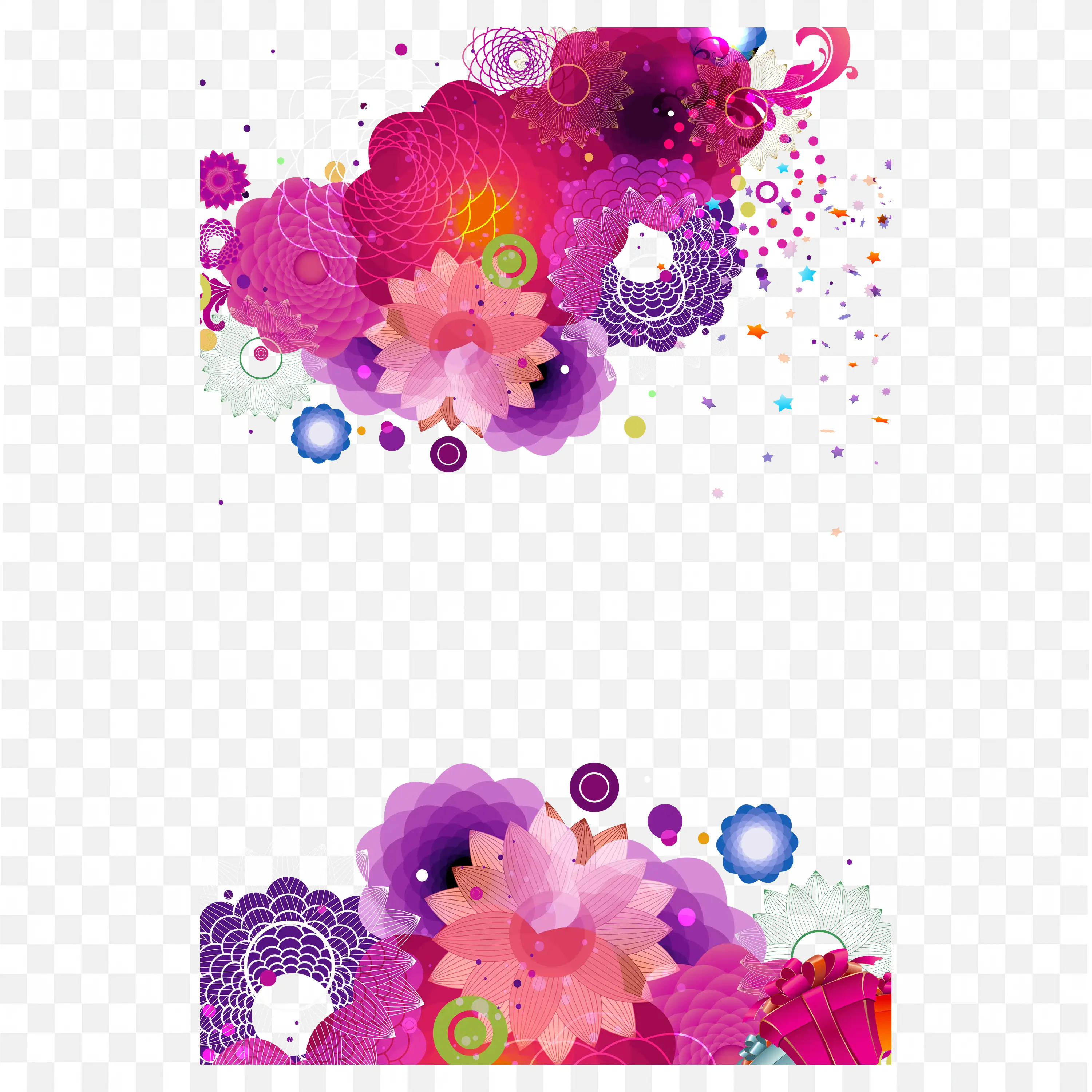 Purple Pink Watercolor Splash Decorative Border Frame Png