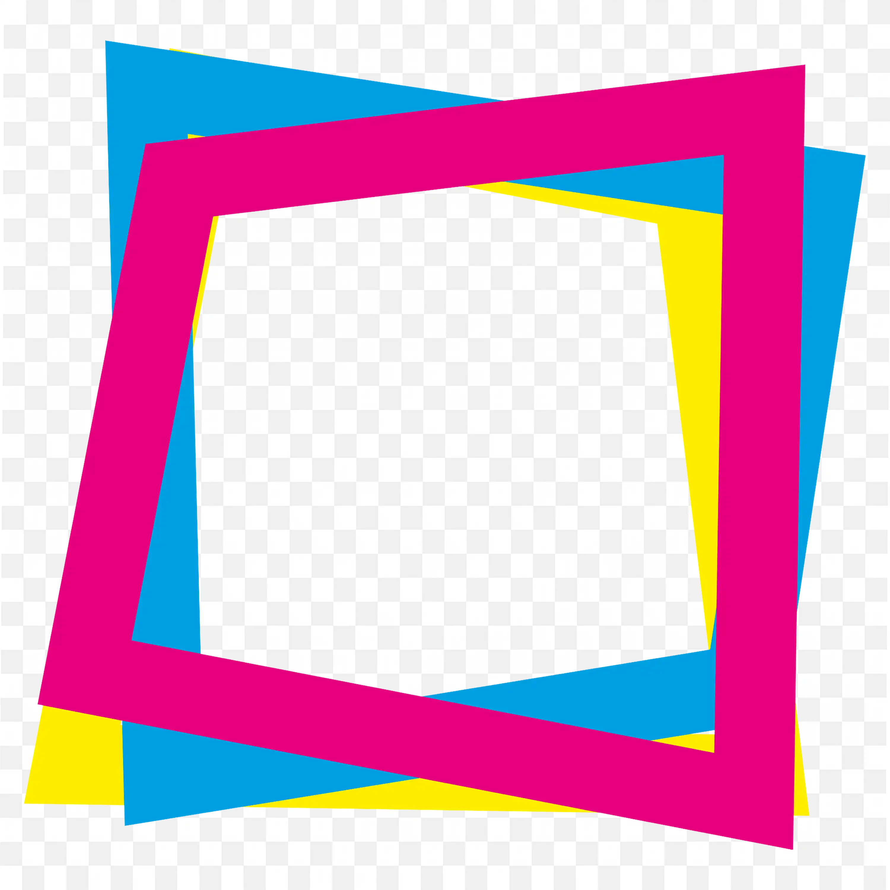 Red Blue Yellow Layered Frame with Abstract Angles