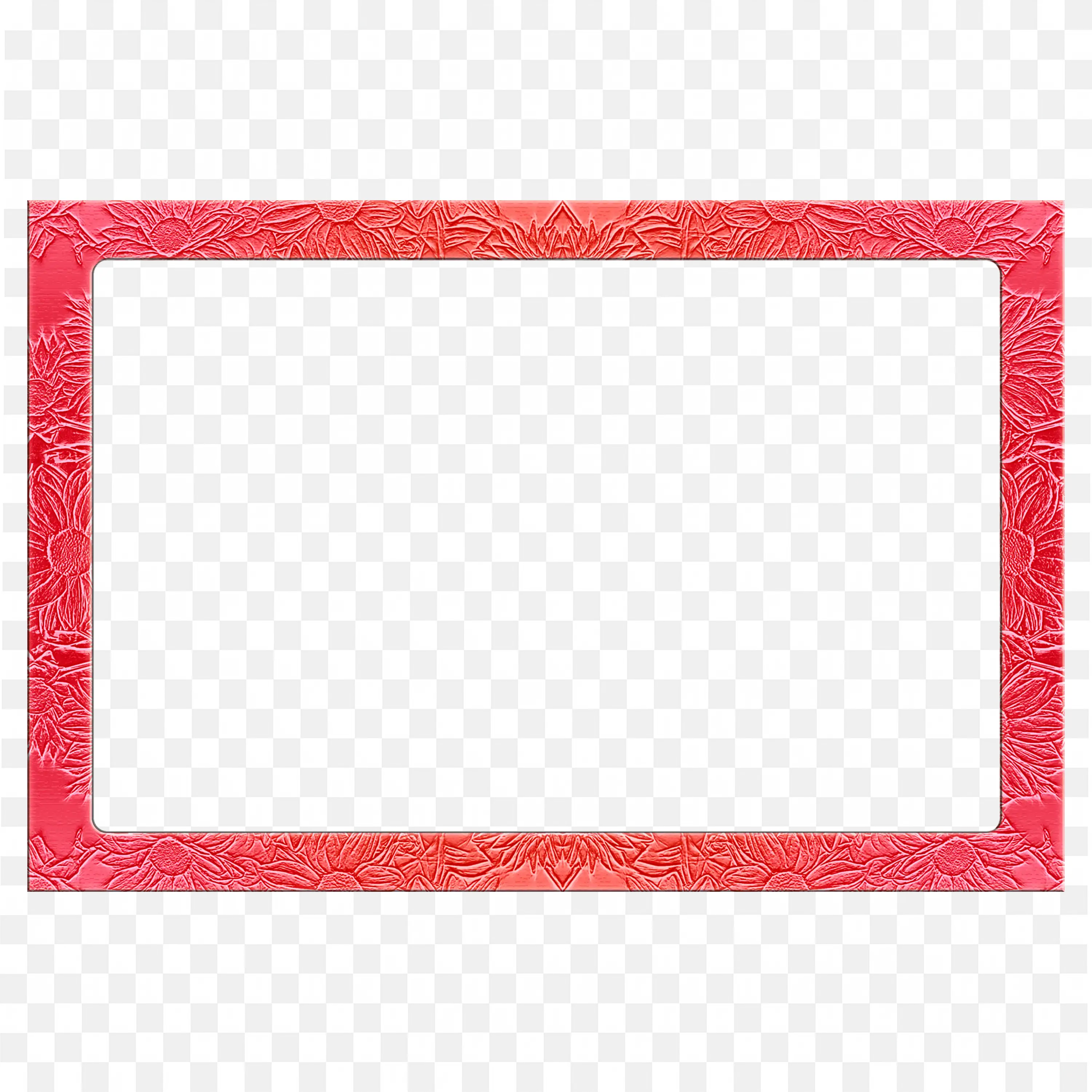 Red Glitter Rectangular Sparkling Decorative Frame Png