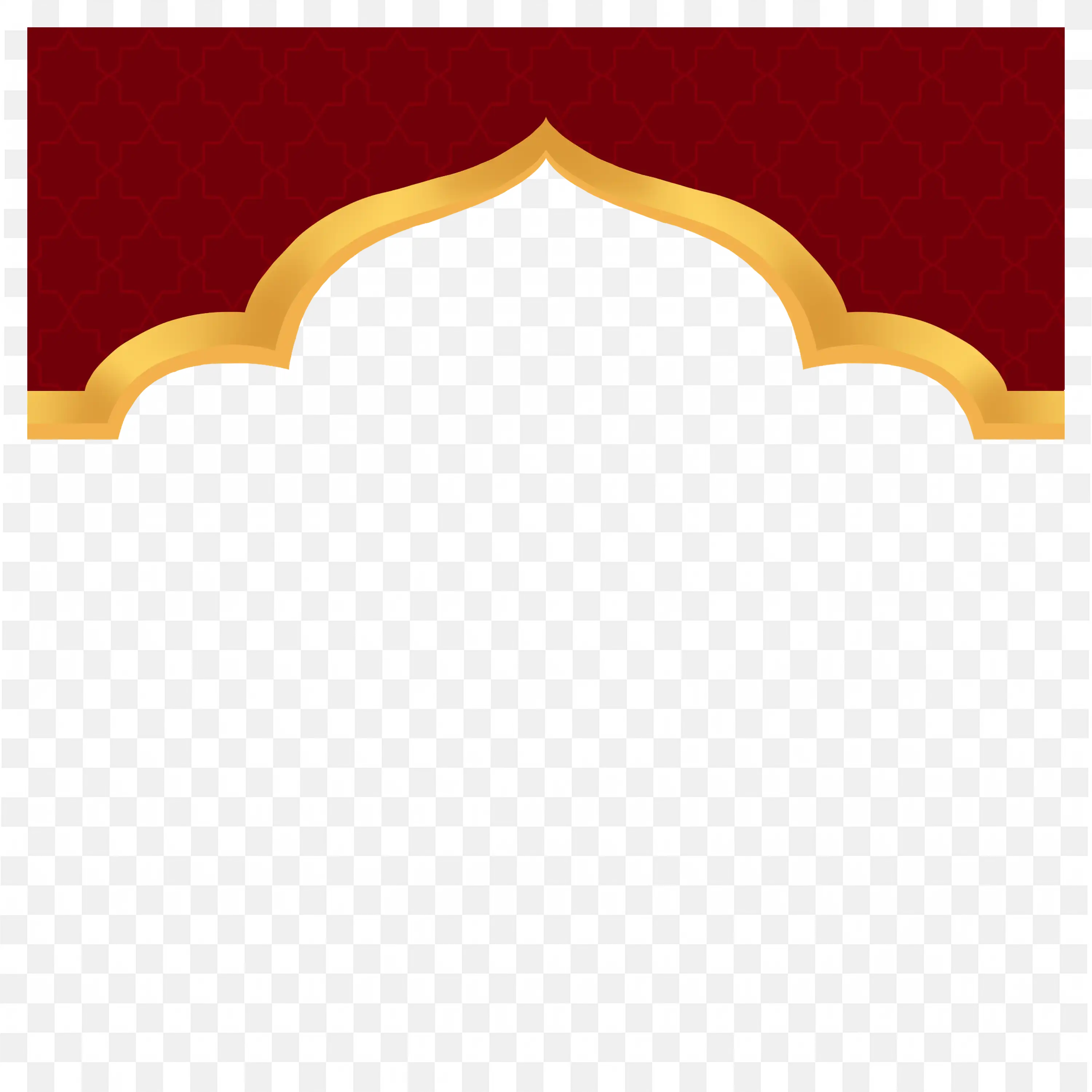 Red and Gold Ornamental Arch Temple Style Border Frame Png