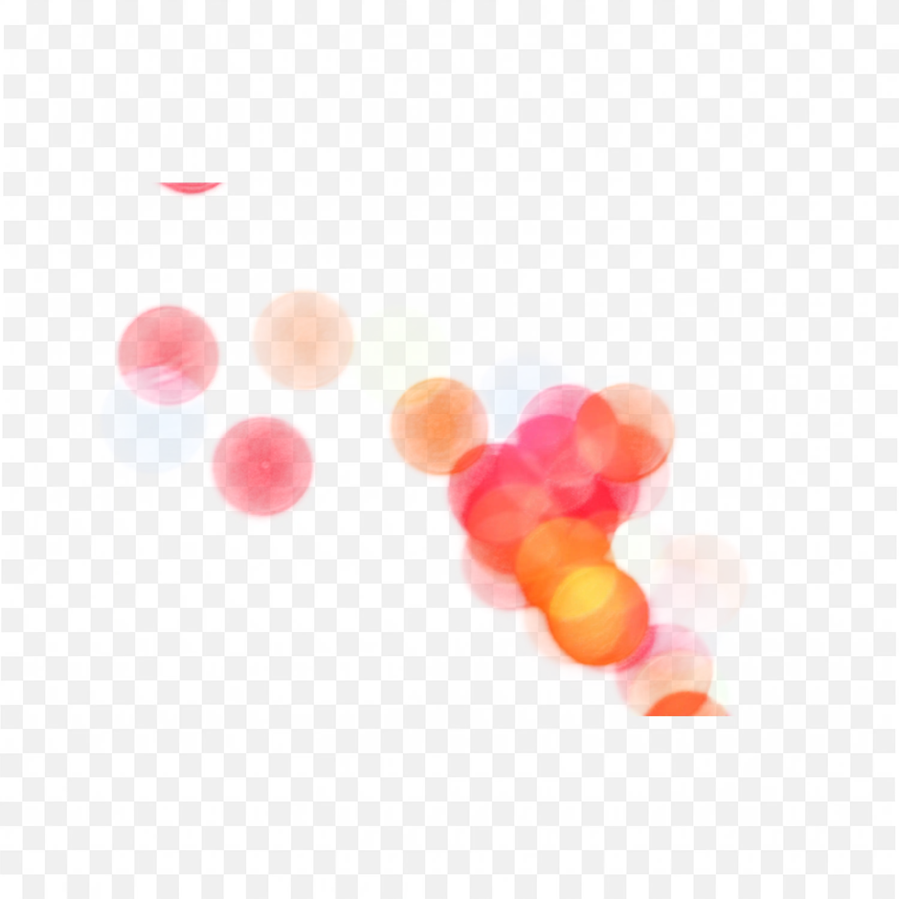 Red and Orange Bubble Bokeh Light Effect Frame Png