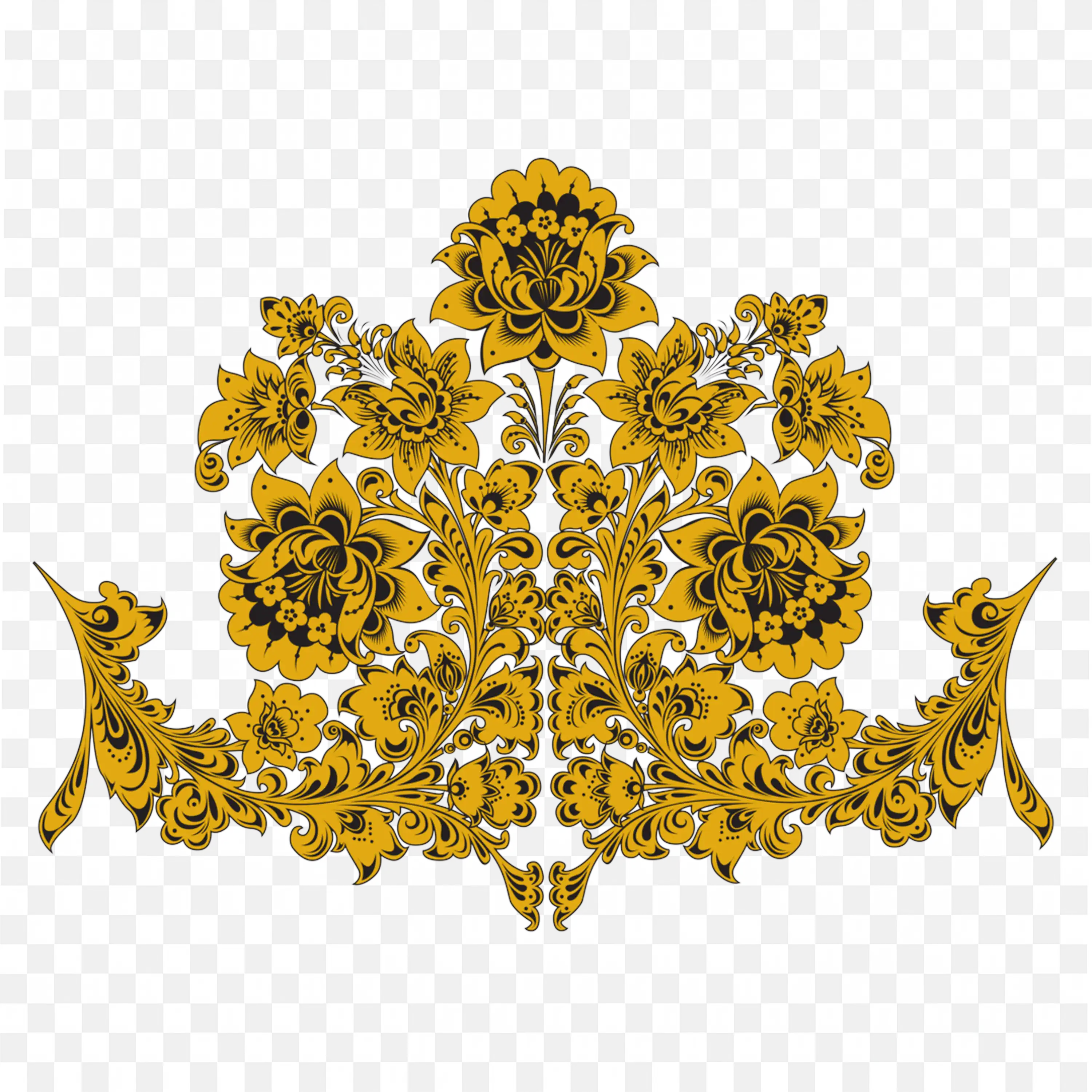 Royal Gold Crown Flourish Ornament Vintage Border Frame Png